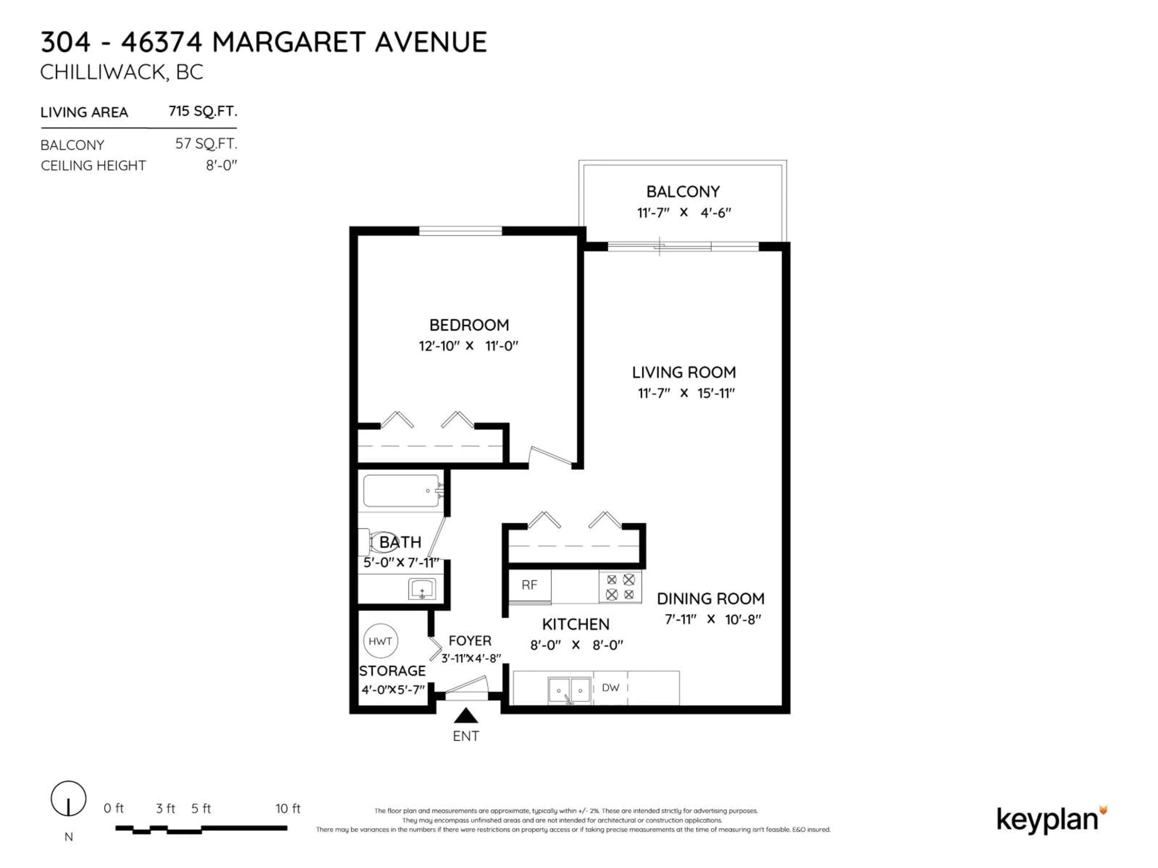 Floor plan for 304 - 46374 MARGARET AVENUE, Chilliwack British Columbia V2P2H1
