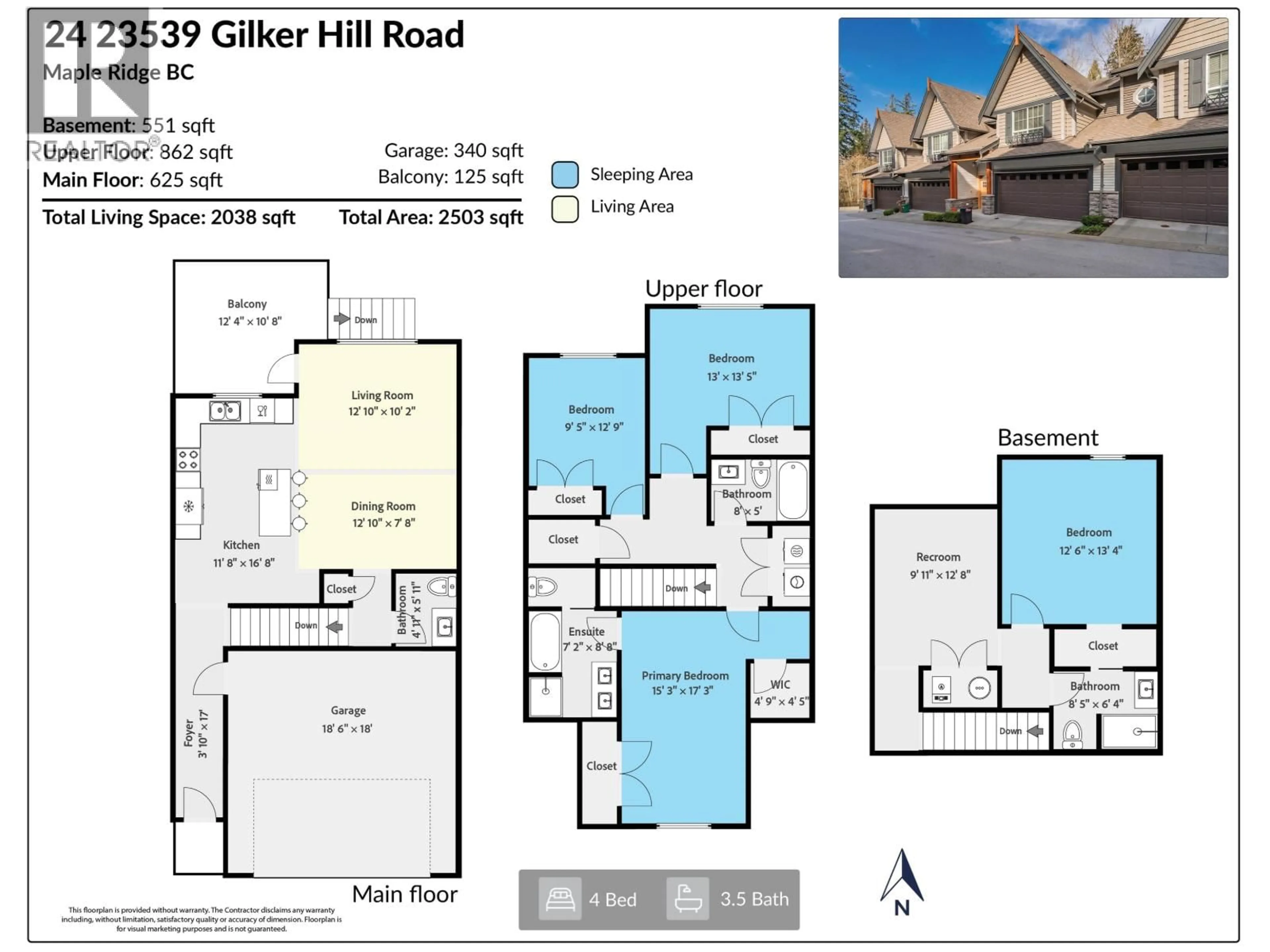 Floor plan for 24 - 23539 GILKER HILL ROAD, Maple Ridge British Columbia V2W1C8