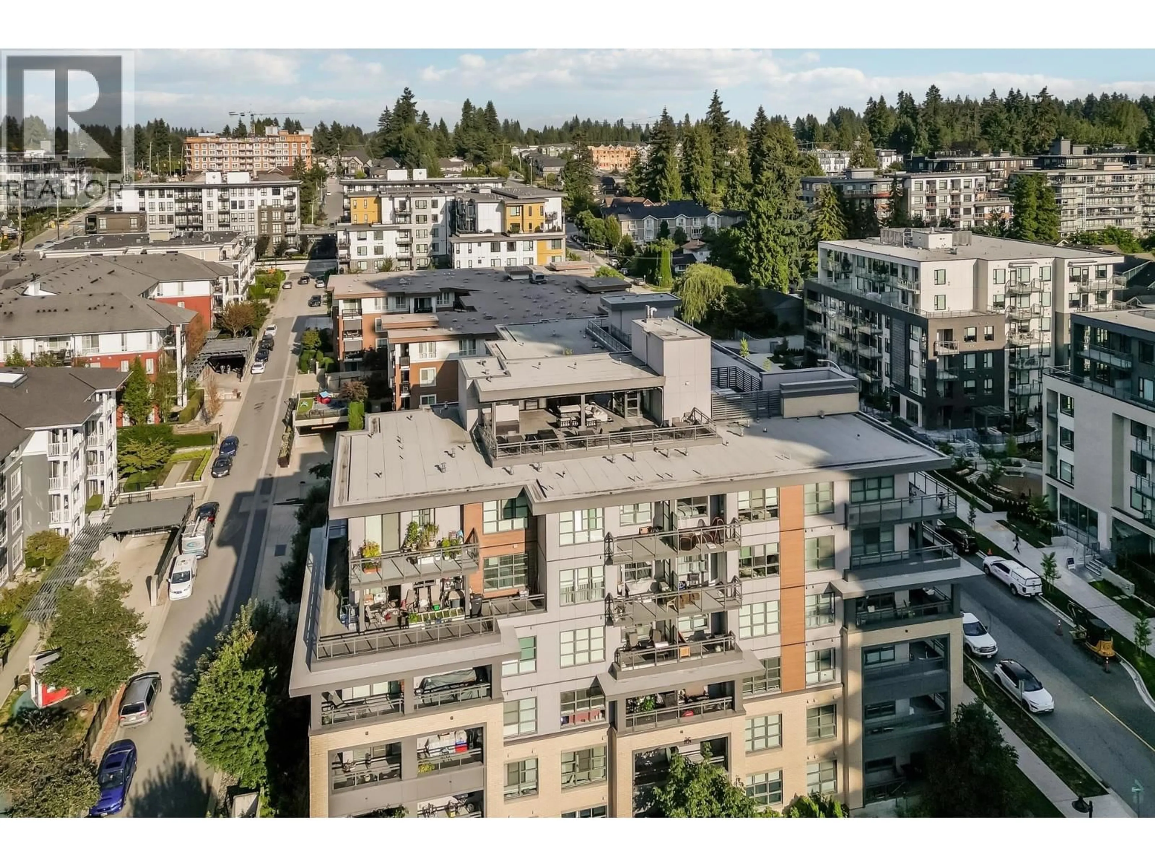 A pic from outside/outdoor area/front of a property/back of a property/a pic from drone, city buildings view from balcony for 112 - 603 REGAN AVENUE, Coquitlam British Columbia V3J0K2
