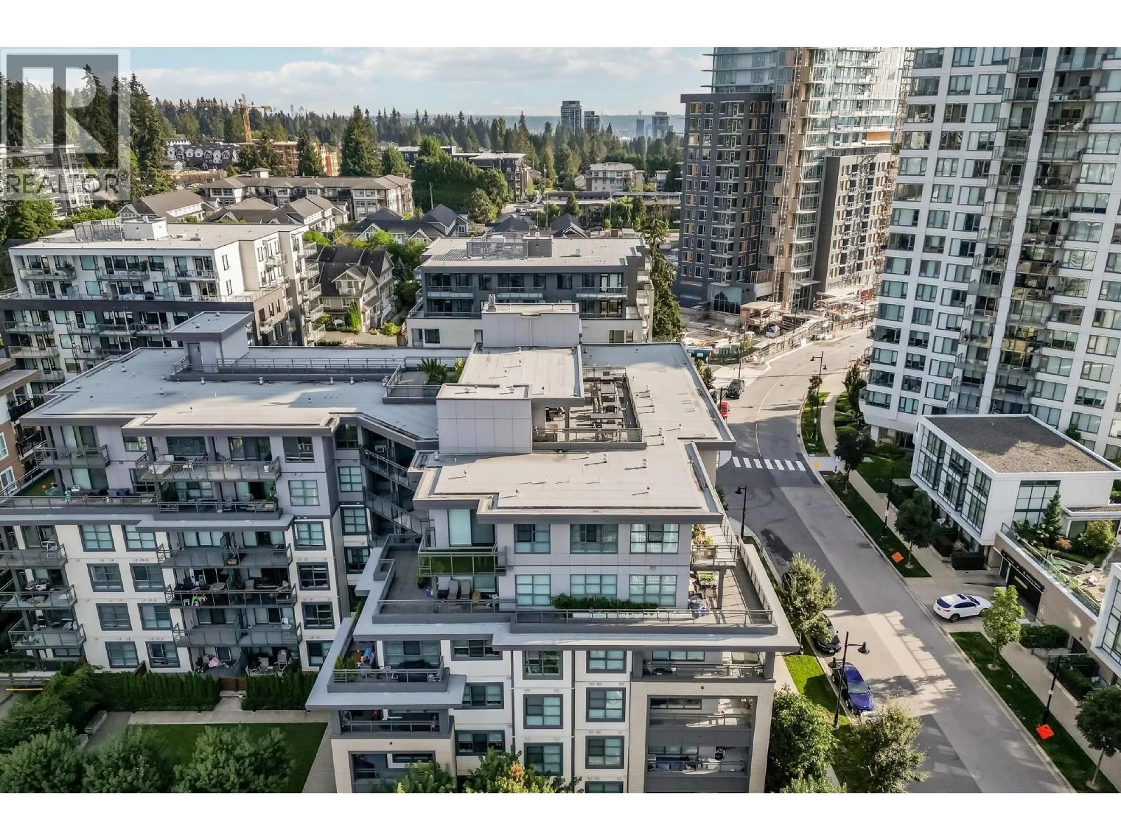 A pic from outside/outdoor area/front of a property/back of a property/a pic from drone, city buildings view from balcony for 112 - 603 REGAN AVENUE, Coquitlam British Columbia V3J0K2