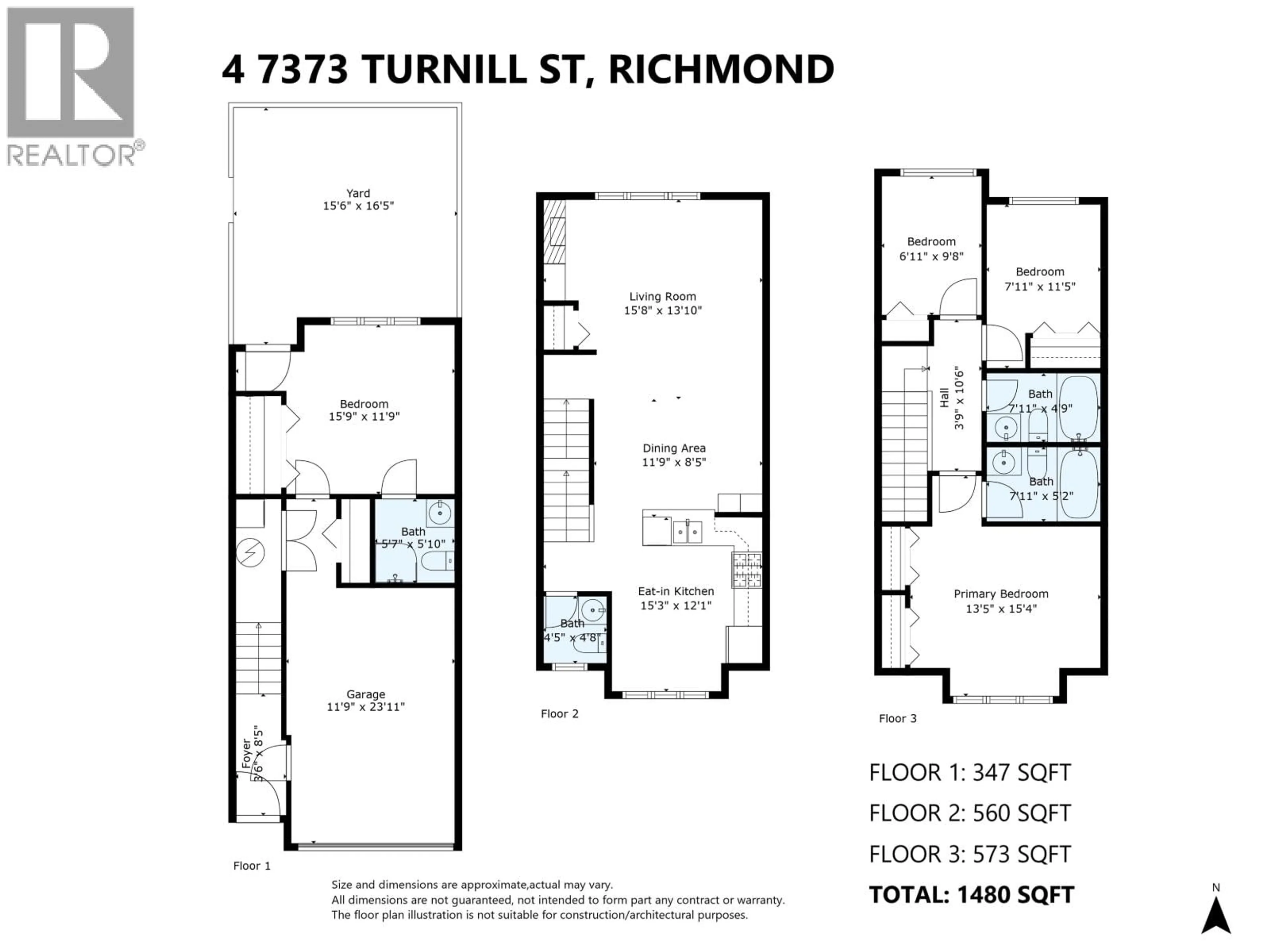 Floor plan for 4 - 7373 TURNILL STREET, Richmond British Columbia V6Y4L7