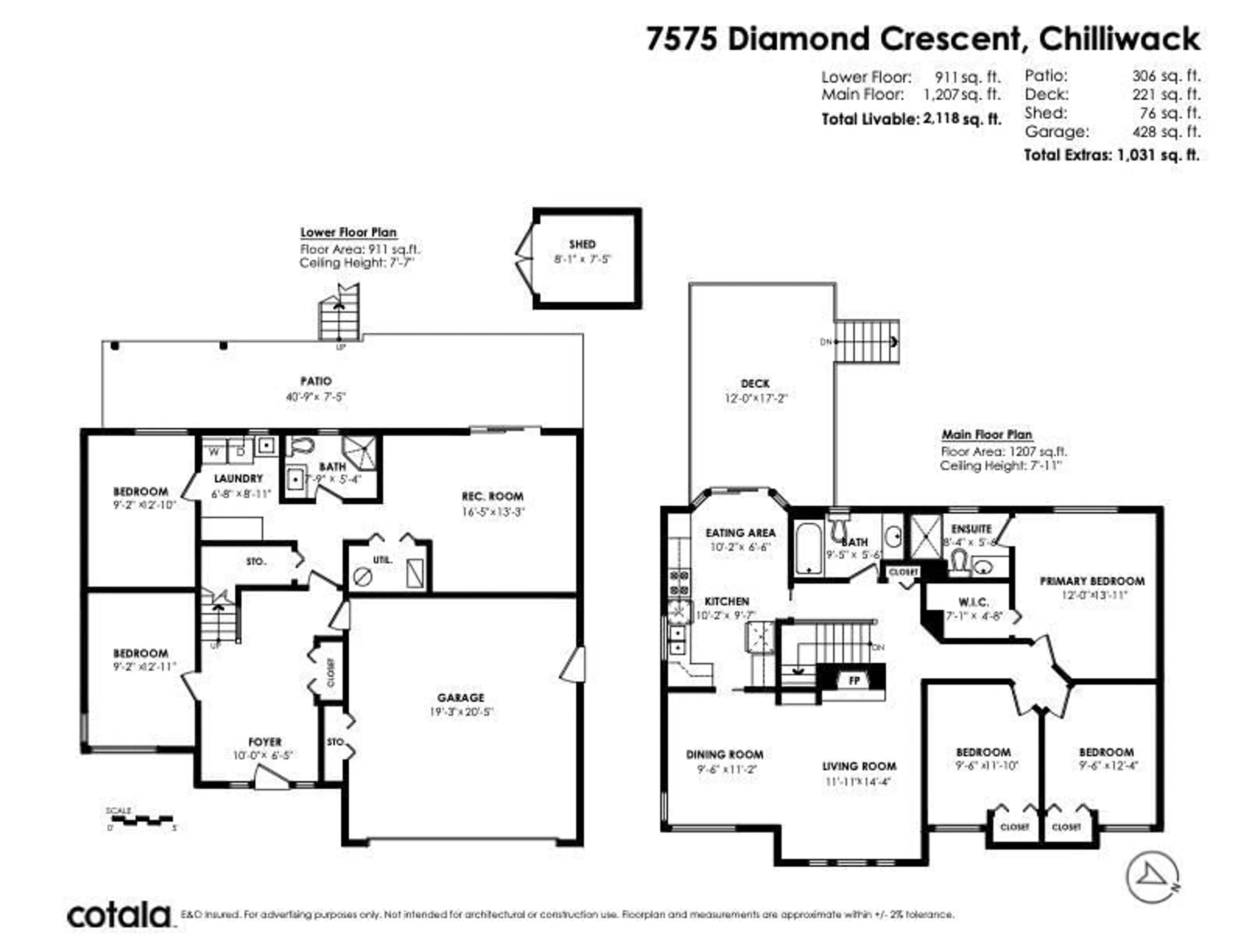Floor plan for 7575 DIAMOND CRESCENT, Chilliwack British Columbia V2R3A8