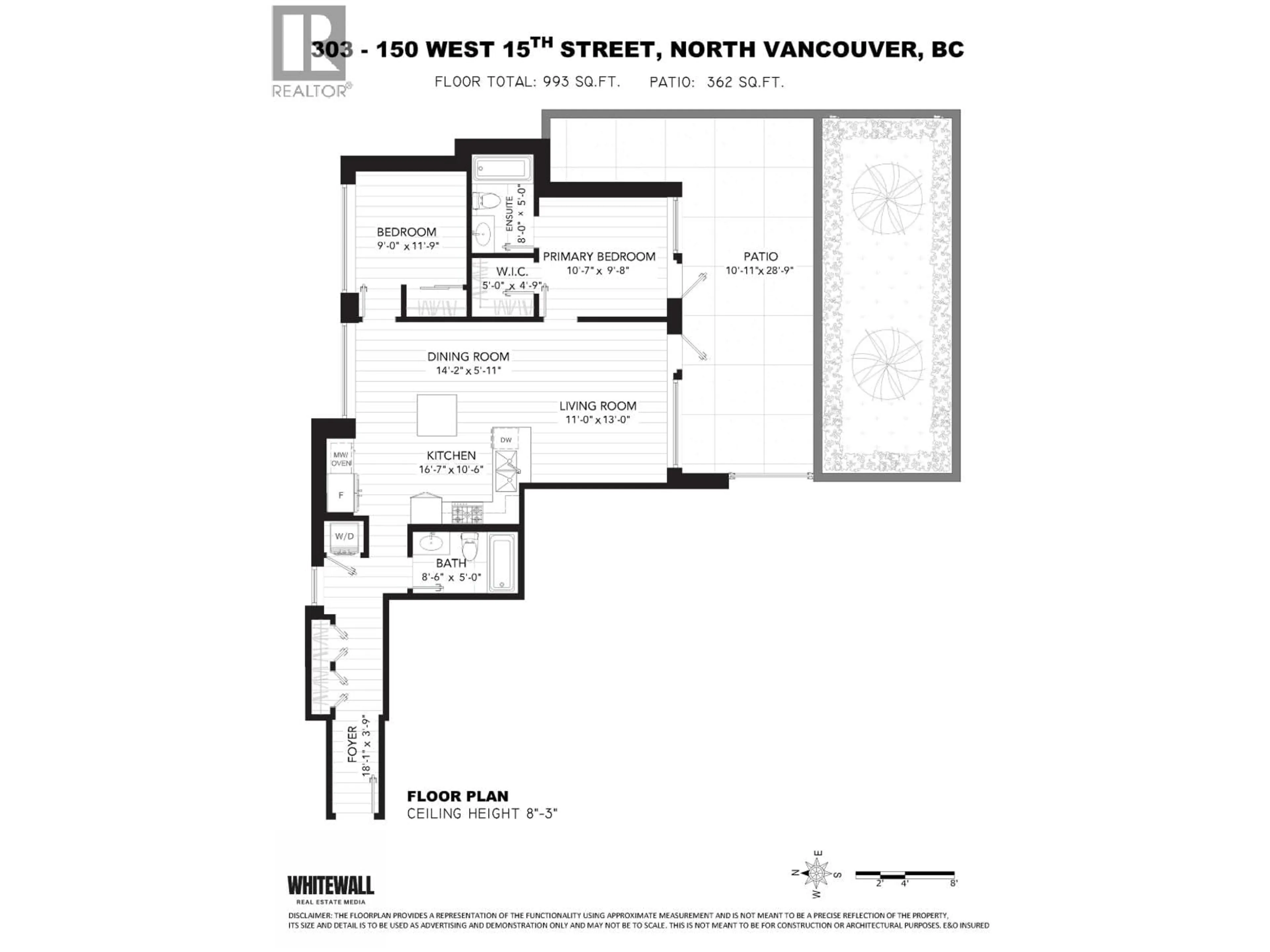 Floor plan for 303 - 150 15TH STREET, North Vancouver British Columbia V7M1R5