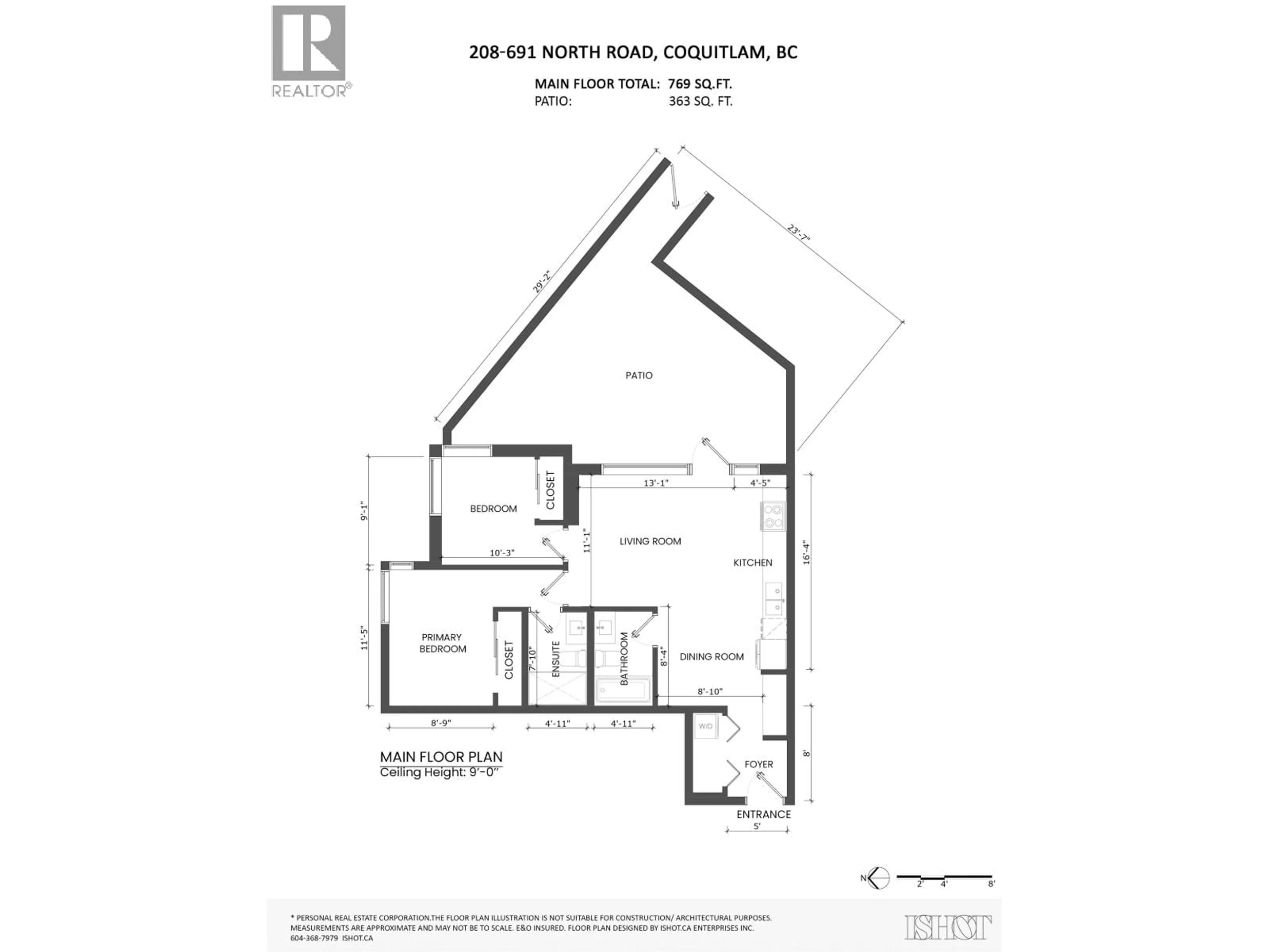 Floor plan for 208 - 691 NORTH ROAD, Coquitlam British Columbia V3J0H9
