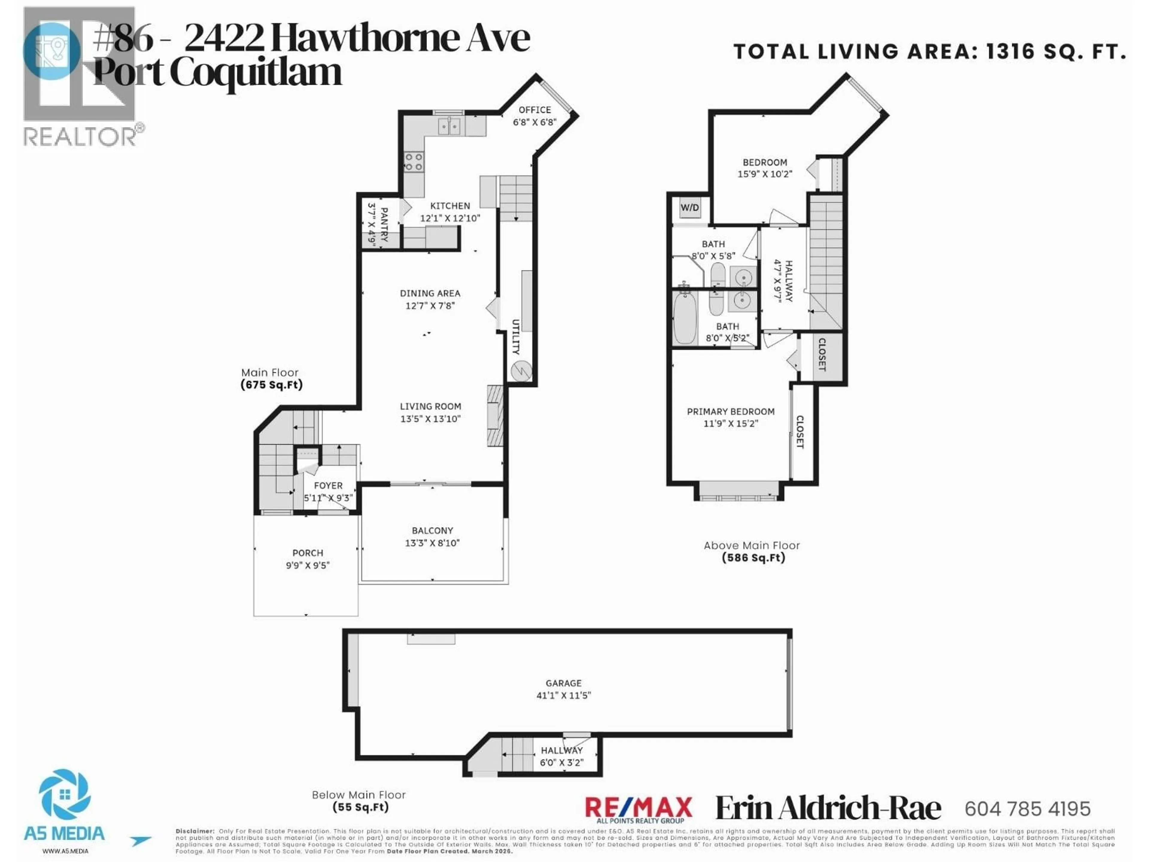 Floor plan for 86 - 2422 HAWTHORNE AVENUE, Port Coquitlam British Columbia V3C6K7