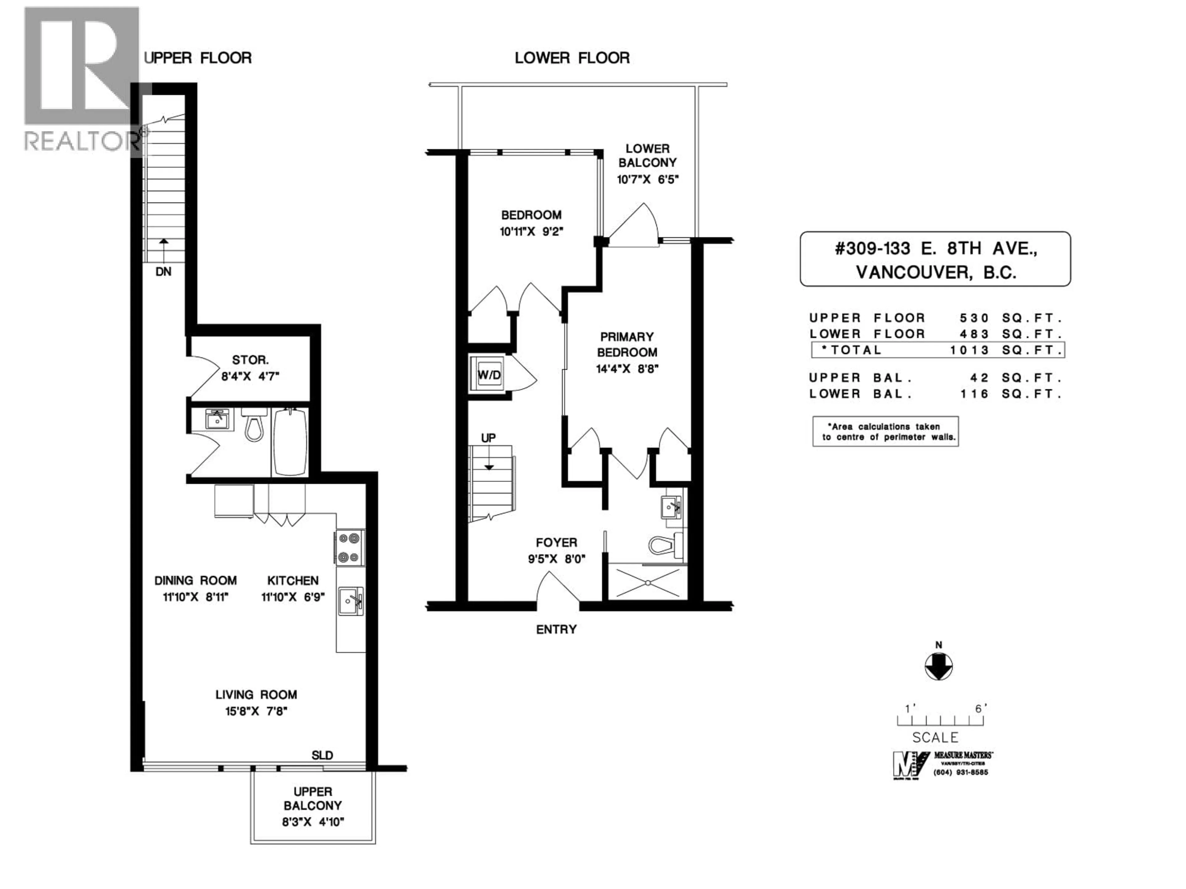 Floor plan for 309 - 133 8TH AVENUE, Vancouver British Columbia V5T1R8