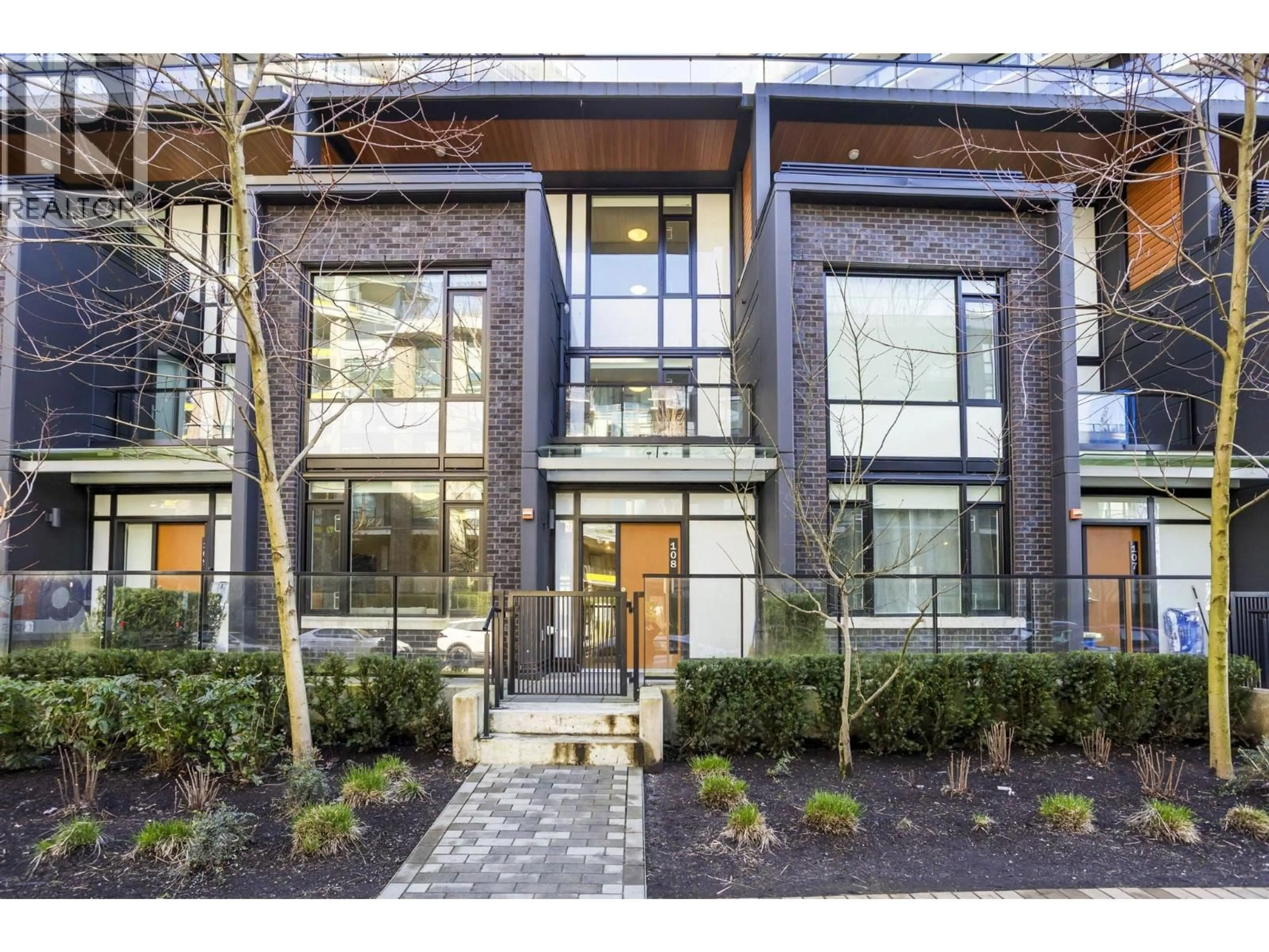 Home with brick exterior material, street for 108 - 8761 UNIVERSITY CRESCENT, Burnaby British Columbia V5A4Y8