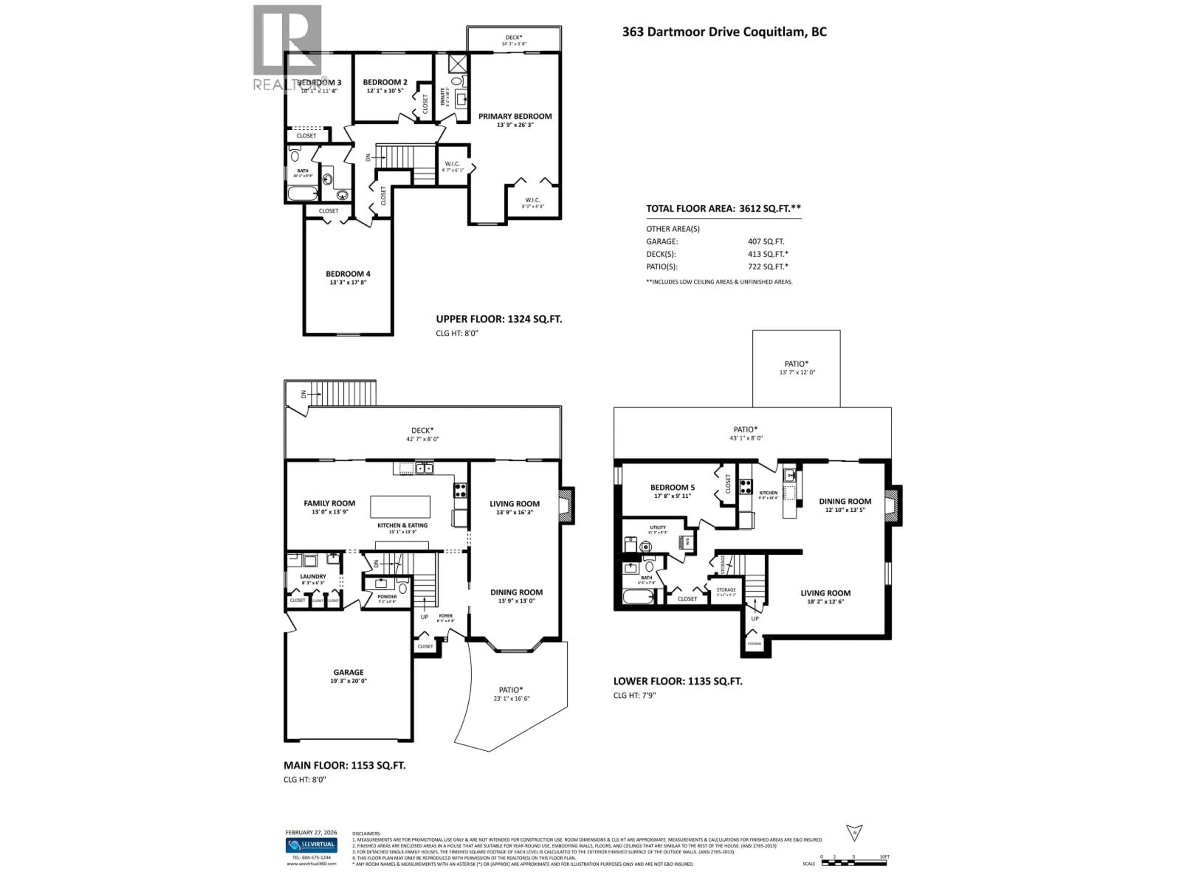 Floor plan for 363 DARTMOOR DRIVE, Coquitlam British Columbia V3K5R6