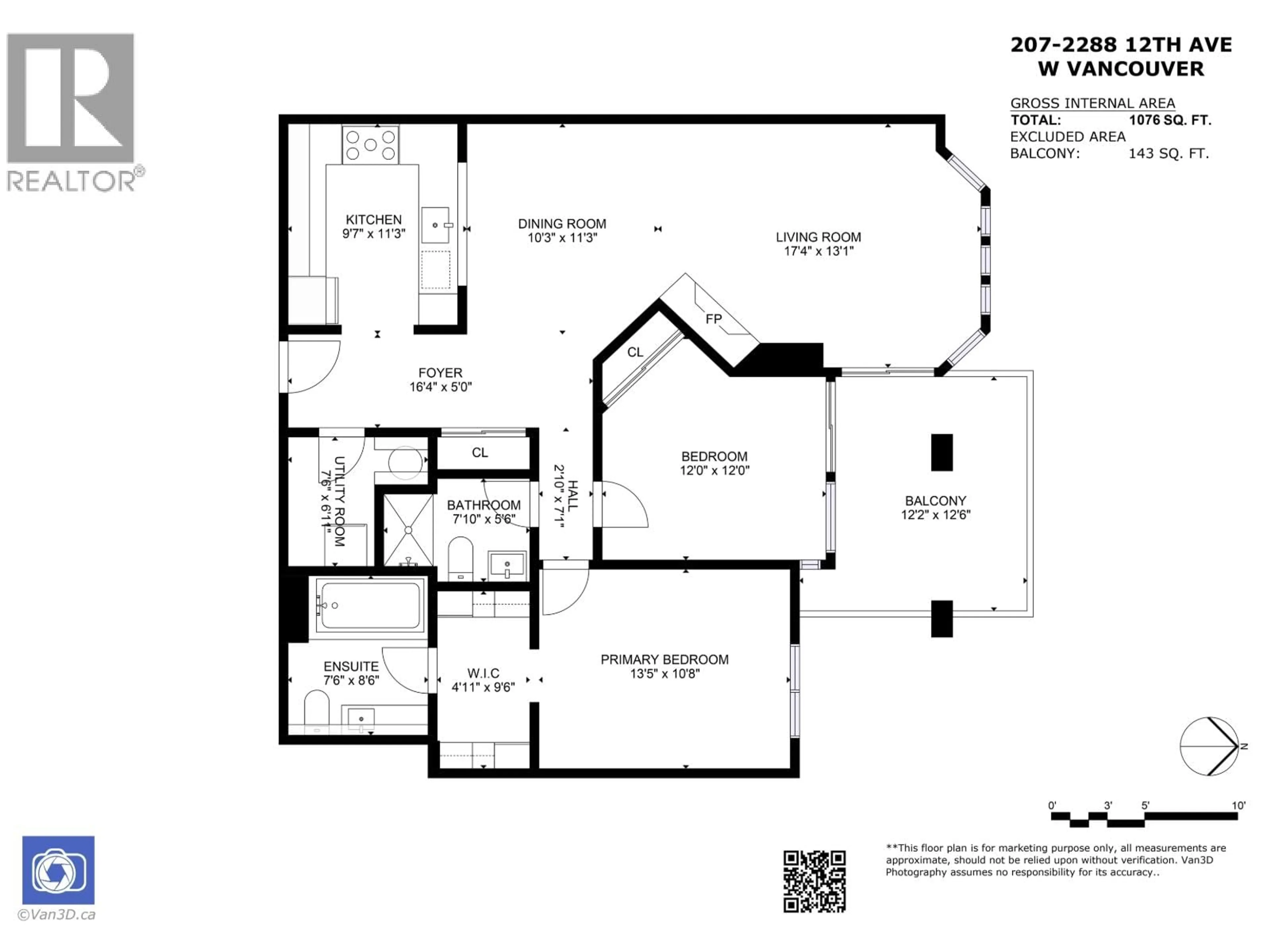Floor plan for 207 - 2288 12TH AVENUE, Vancouver British Columbia V6K4R2