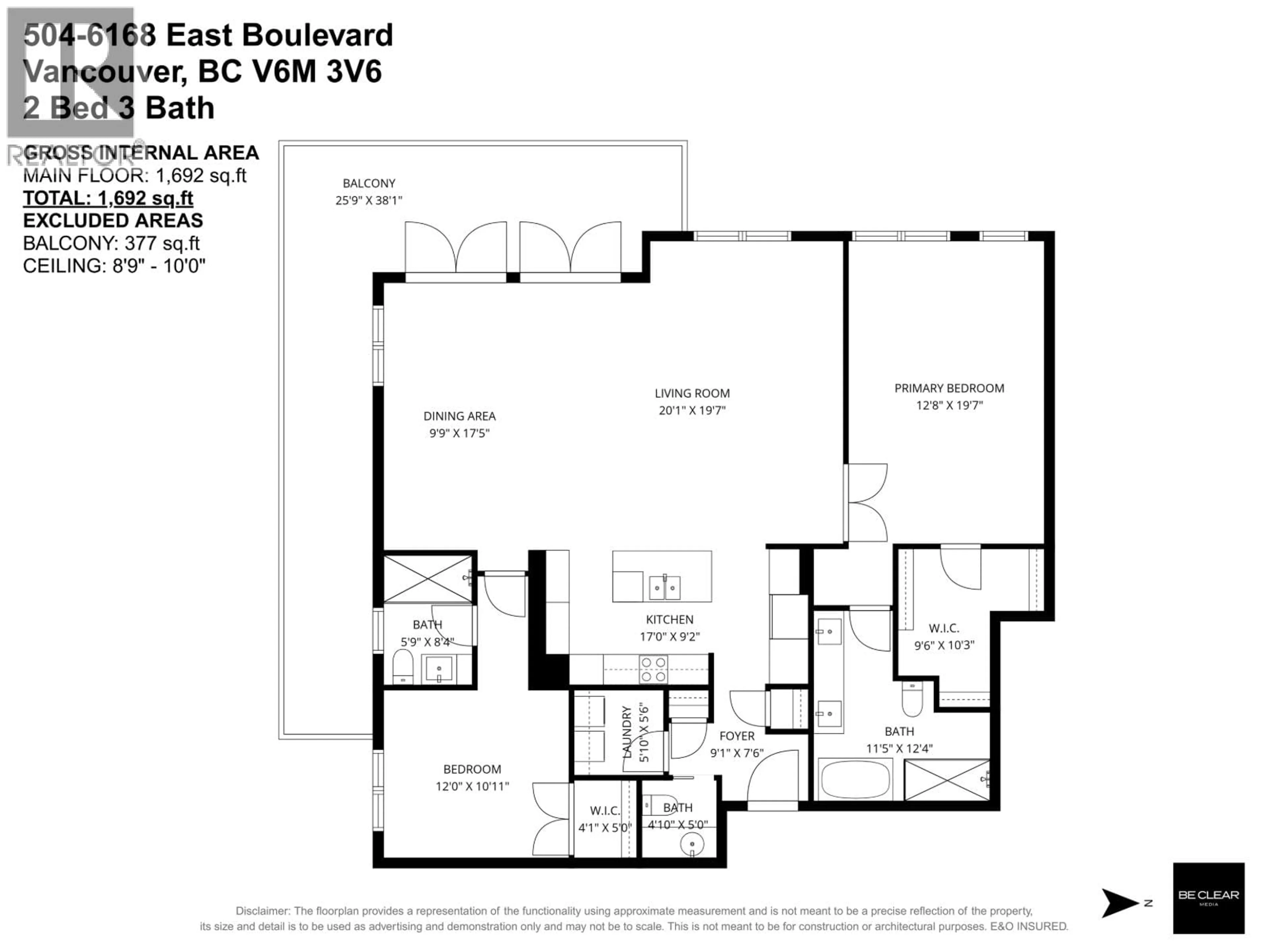 Floor plan for 504 - 6168 EAST BOULEVARD, Vancouver British Columbia V6M3V6