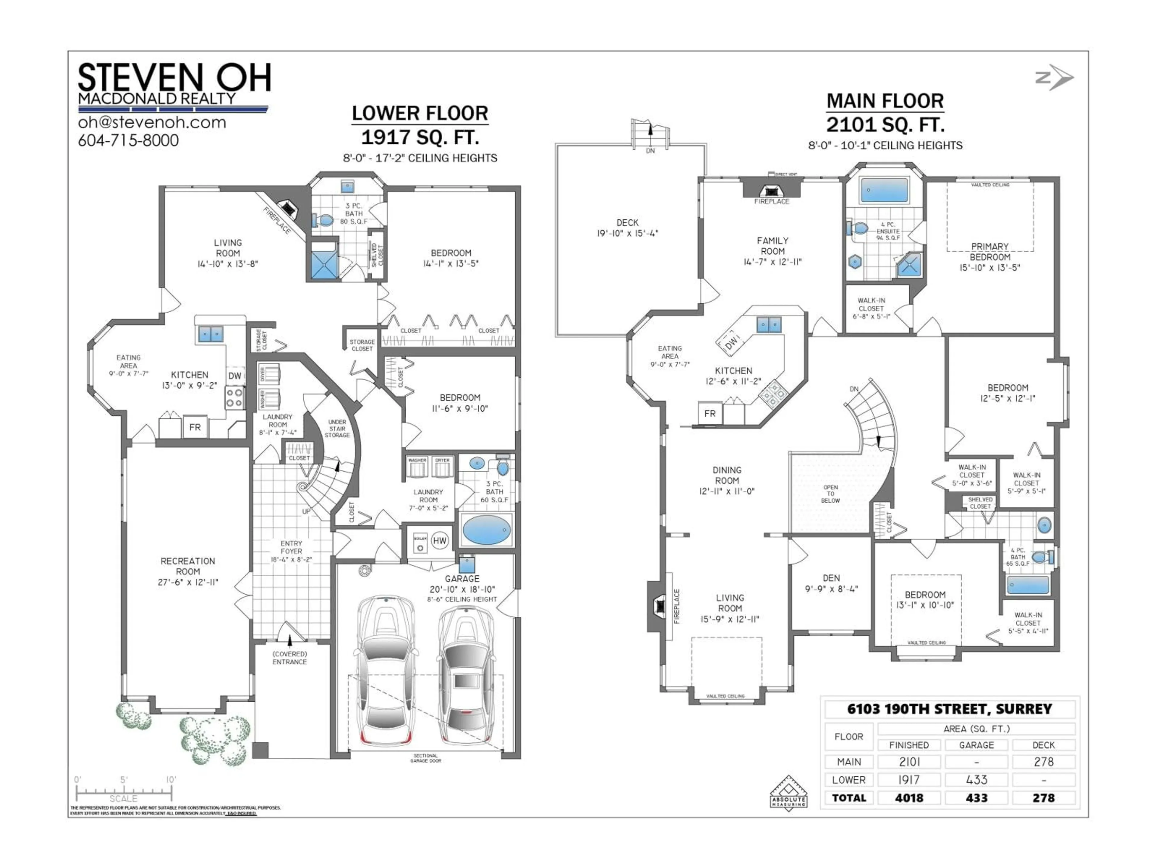 Floor plan for 6103 190 STREET, Surrey British Columbia V3S8A4