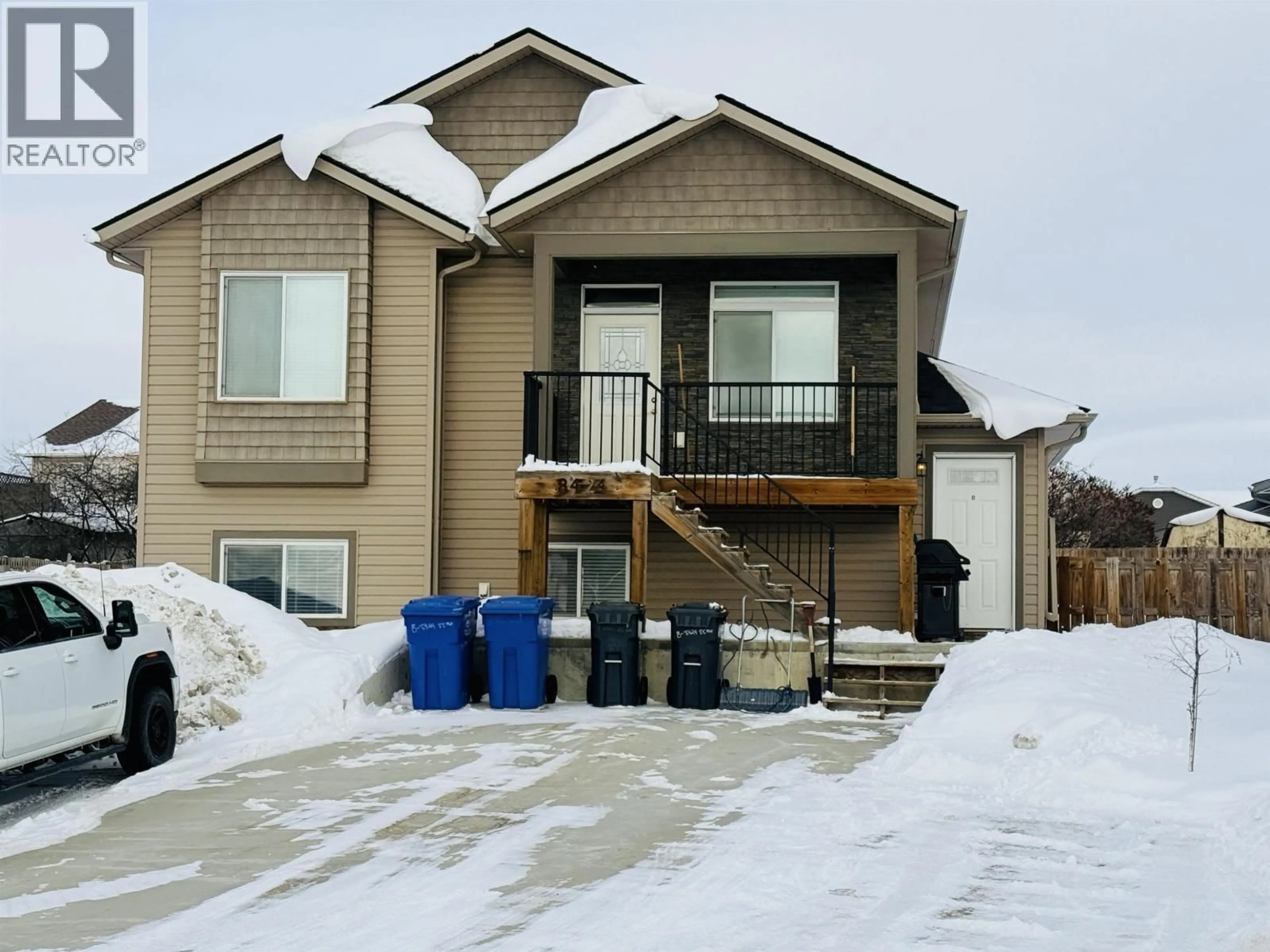 Home with vinyl exterior material, street for 8424 88 AVENUE, Fort St. John British Columbia V1J0S2