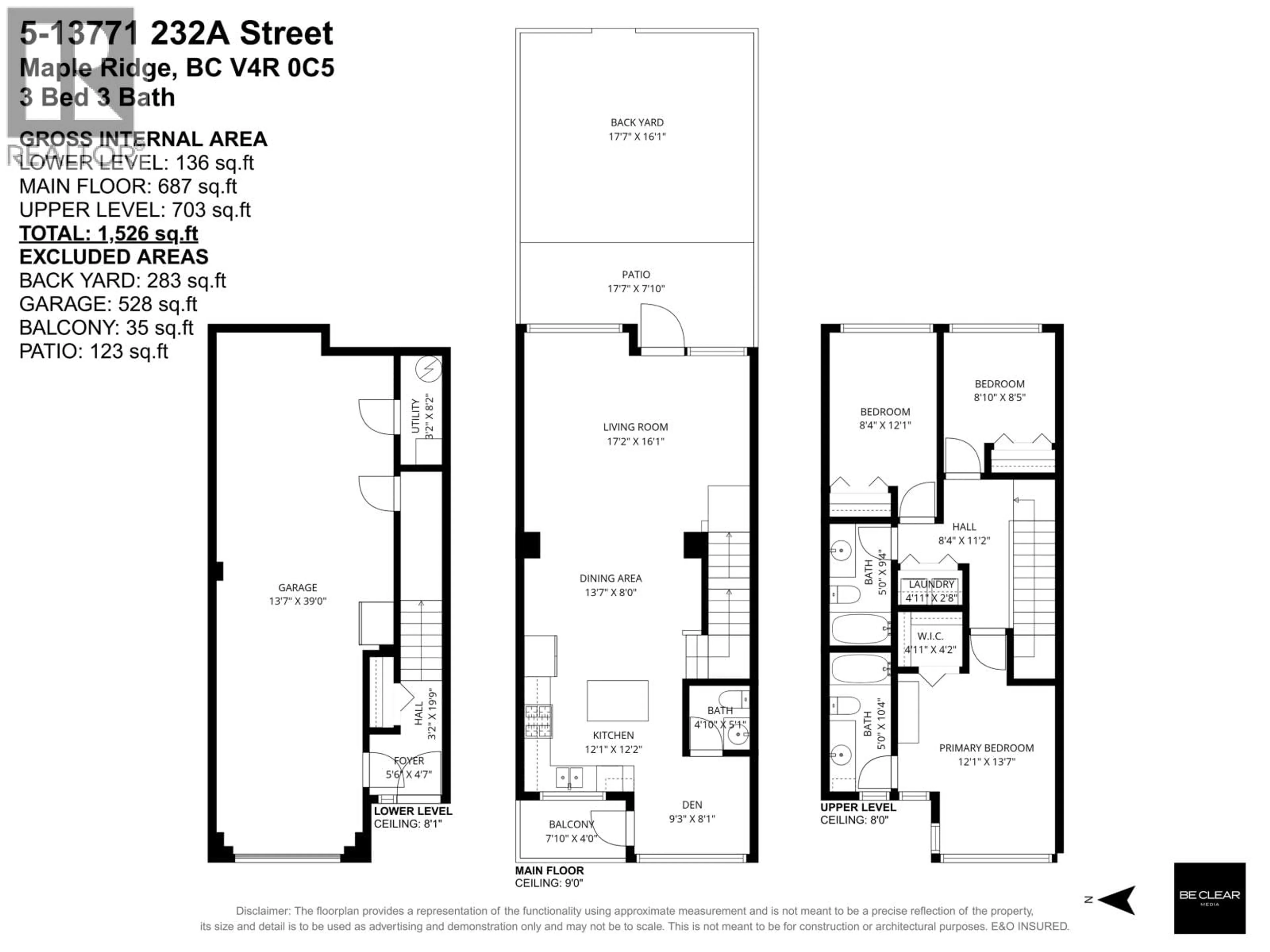 Floor plan for 5 - 13771 232A STREET, Maple Ridge British Columbia V4R0C5