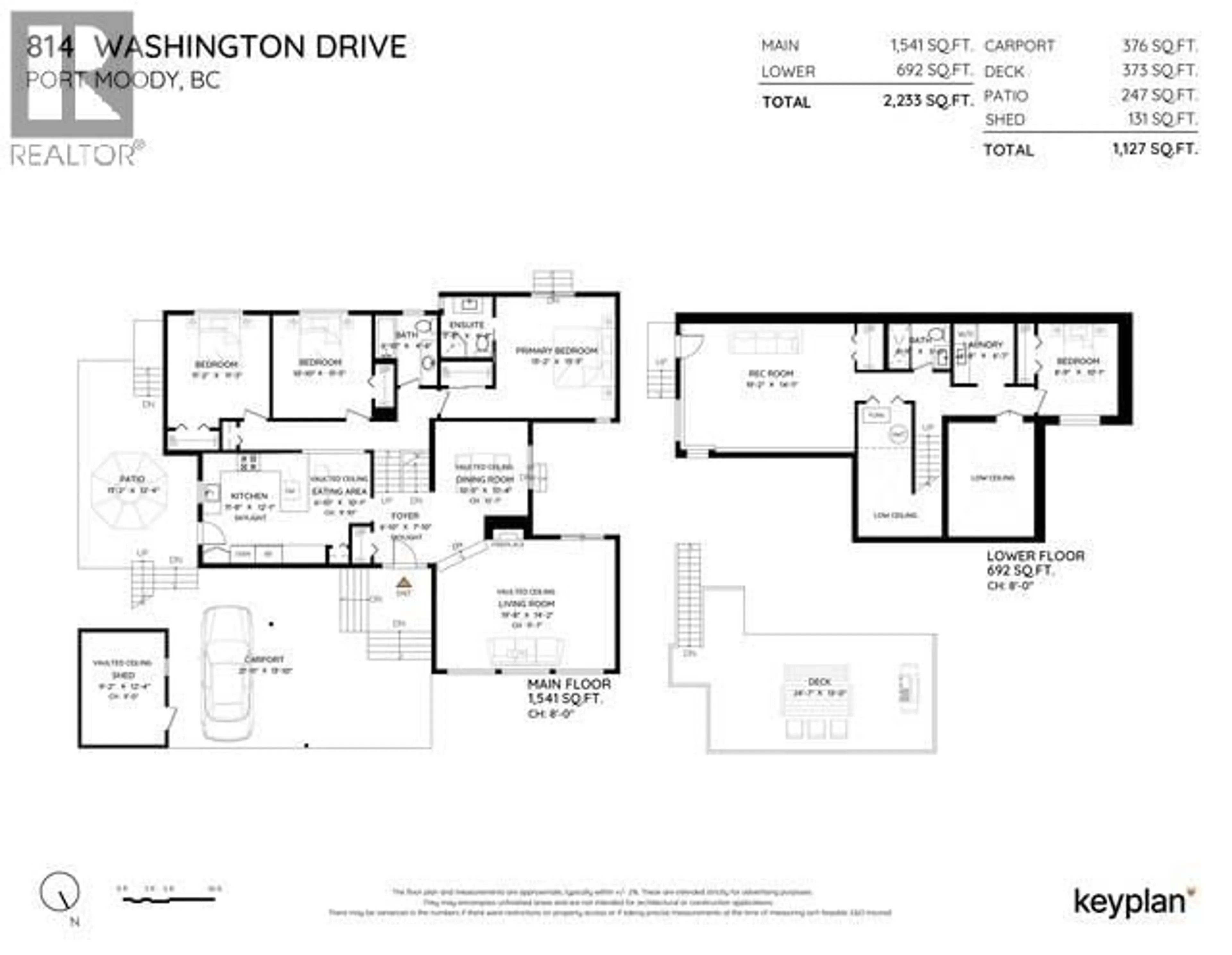 Floor plan for 814 WASHINGTON DRIVE, Port Moody British Columbia V3H3K8