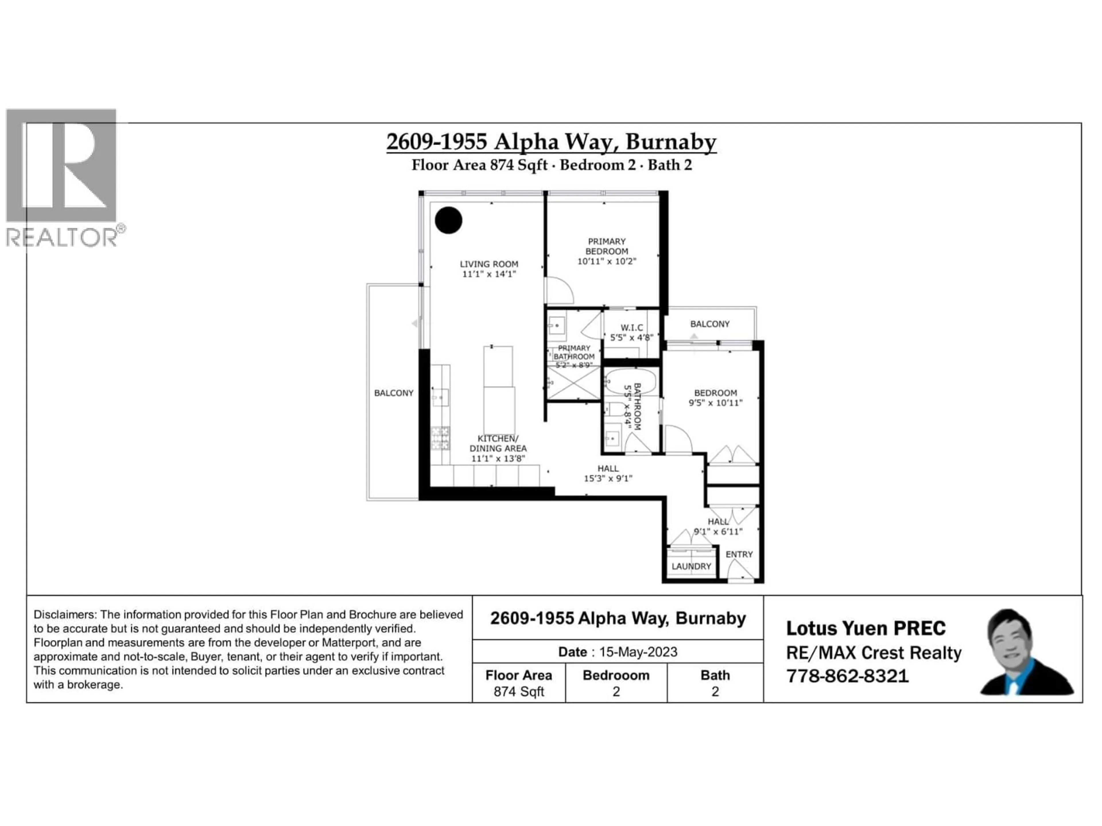 Floor plan for 2609 - 1955 ALPHA WAY, Burnaby British Columbia V5C0K6