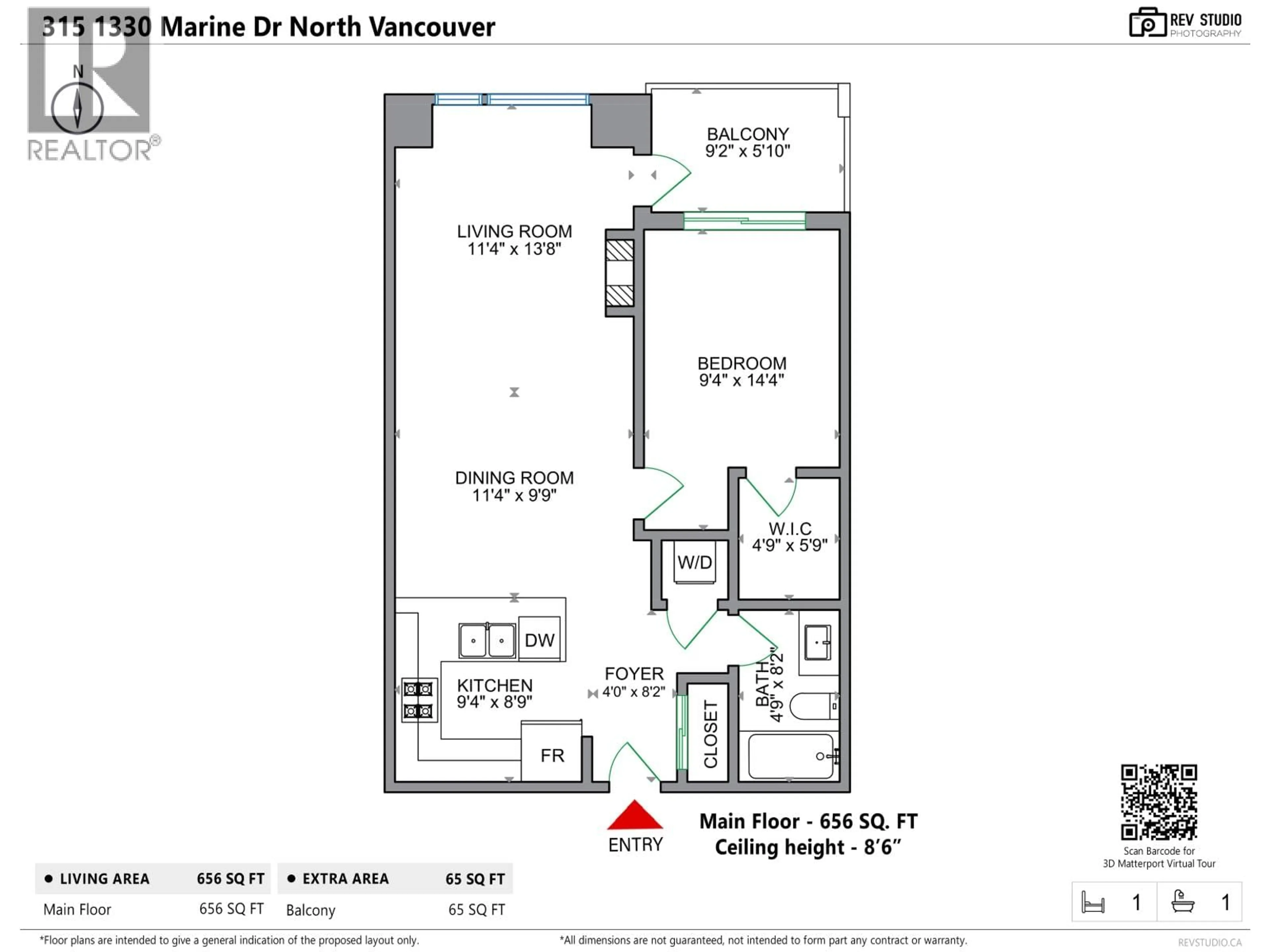 Floor plan for 315 - 1330 MARINE DRIVE, North Vancouver British Columbia V7P1T4