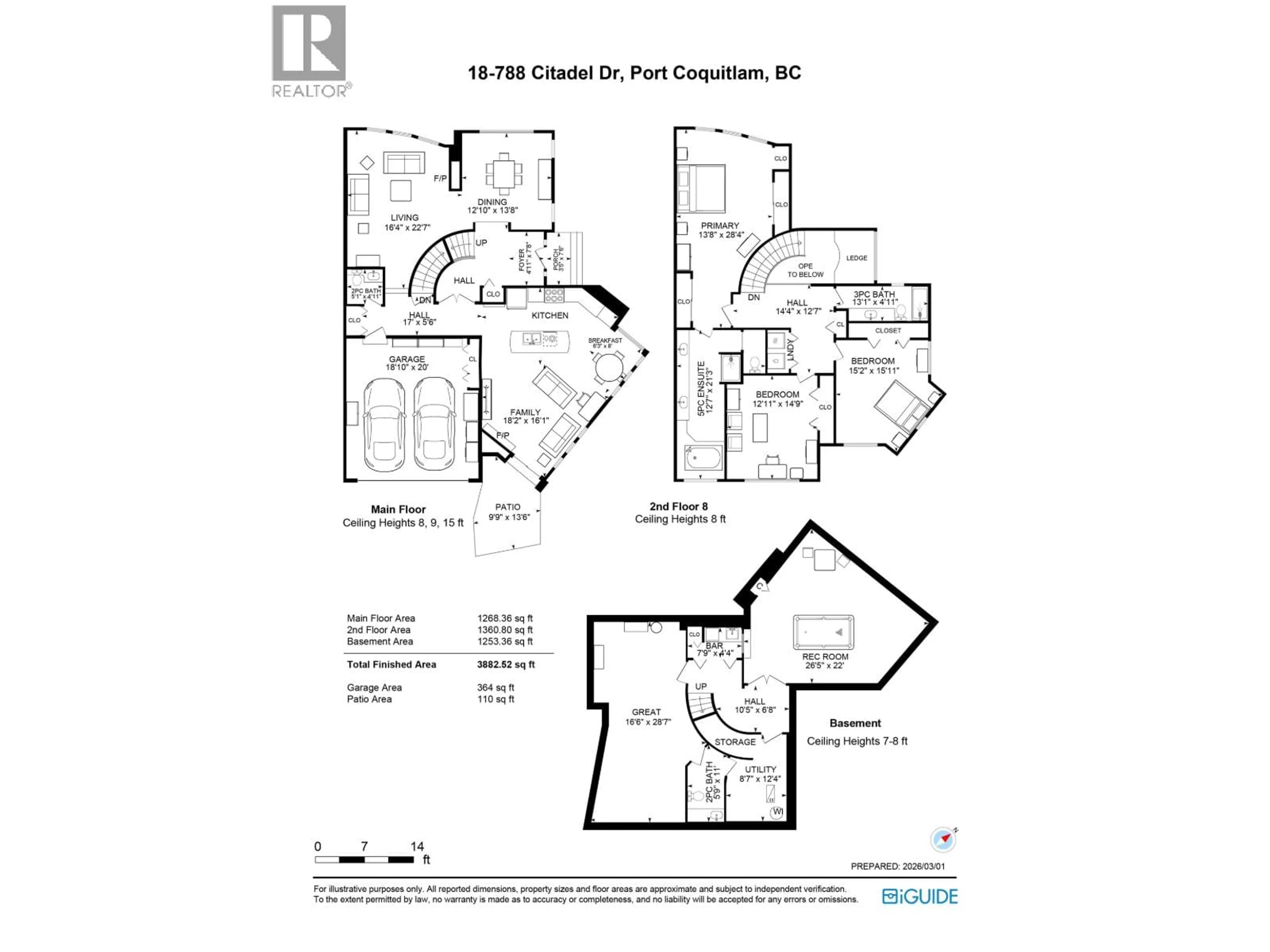 Floor plan for 15 - 788 CITADEL DRIVE, Port Coquitlam British Columbia V3C6G9