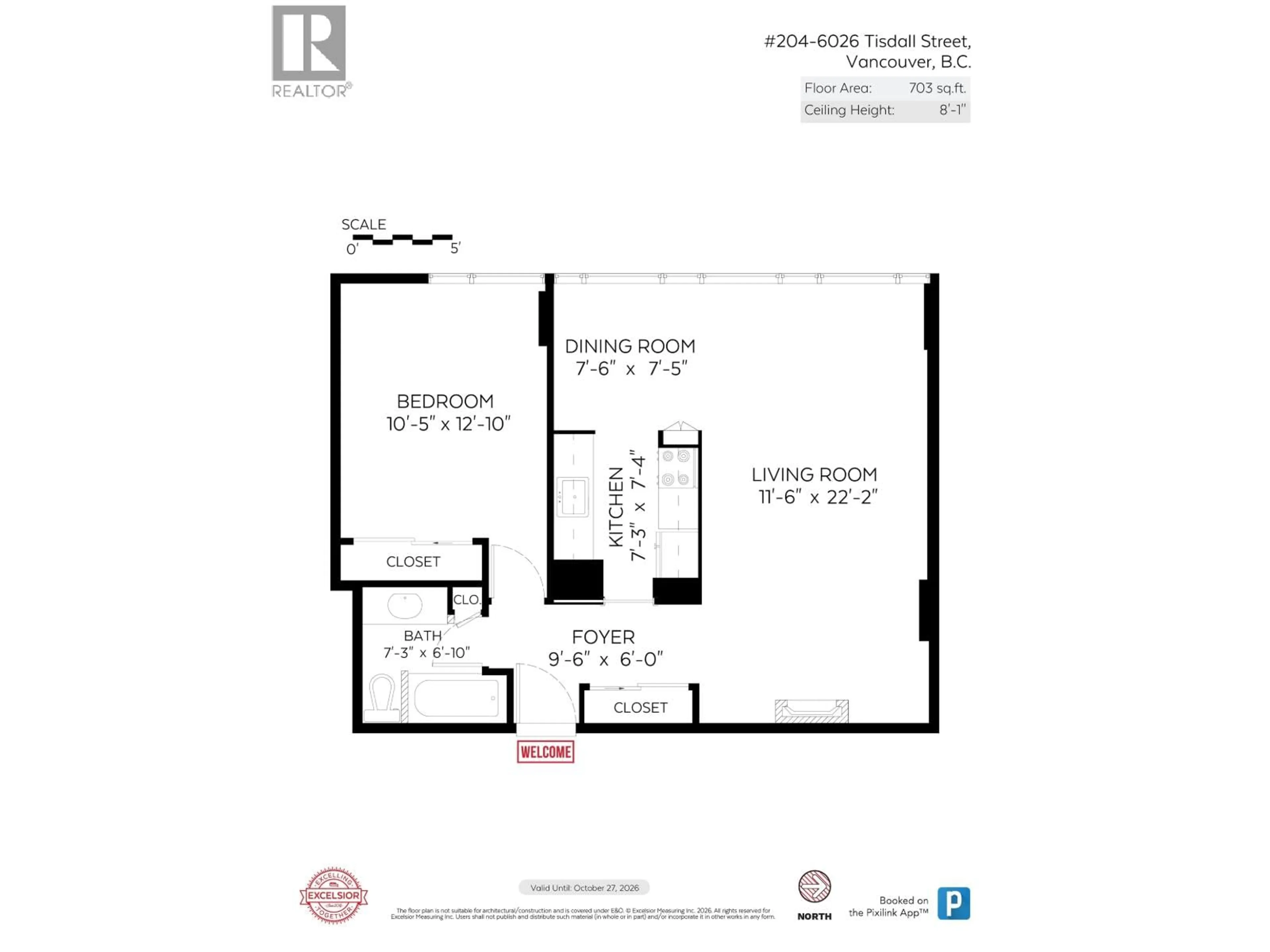 Floor plan for 204 - 6026 TISDALL STREET, Vancouver British Columbia V5Z3N2