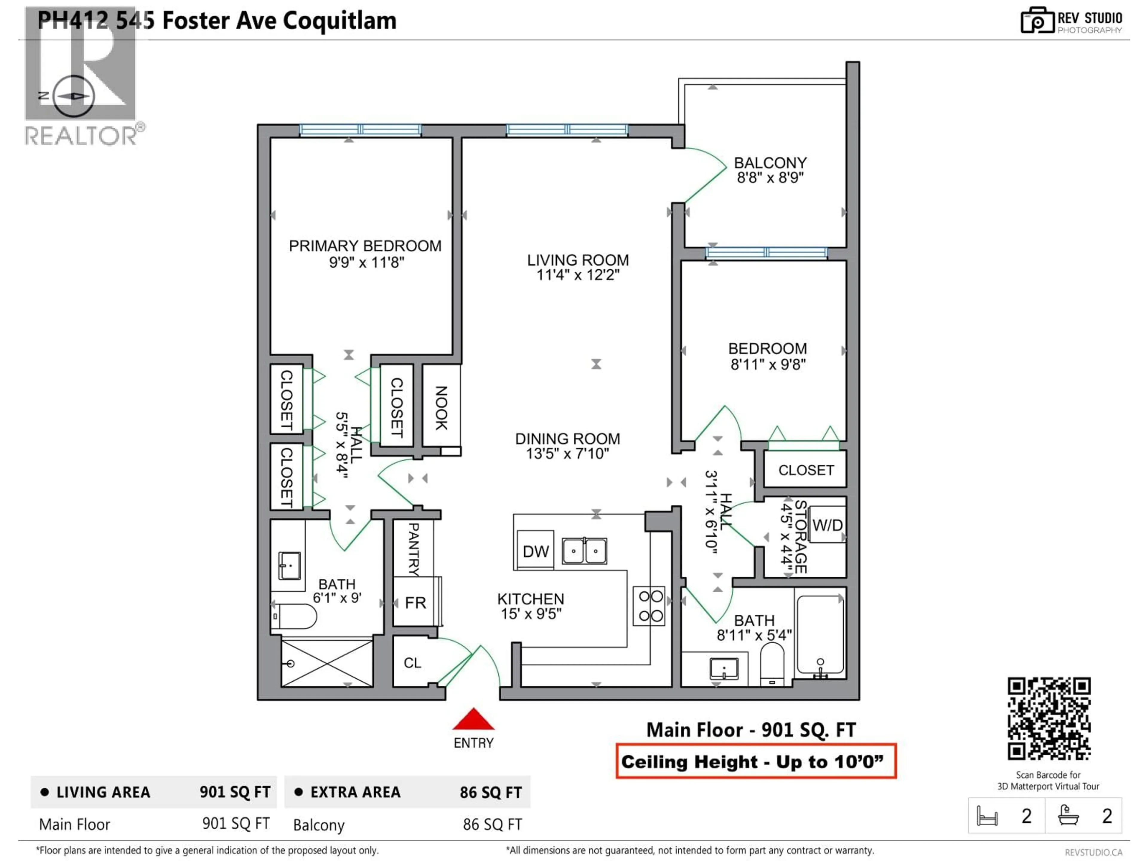 Floor plan for 412 - 545 FOSTER AVENUE, Coquitlam British Columbia V3J0B3