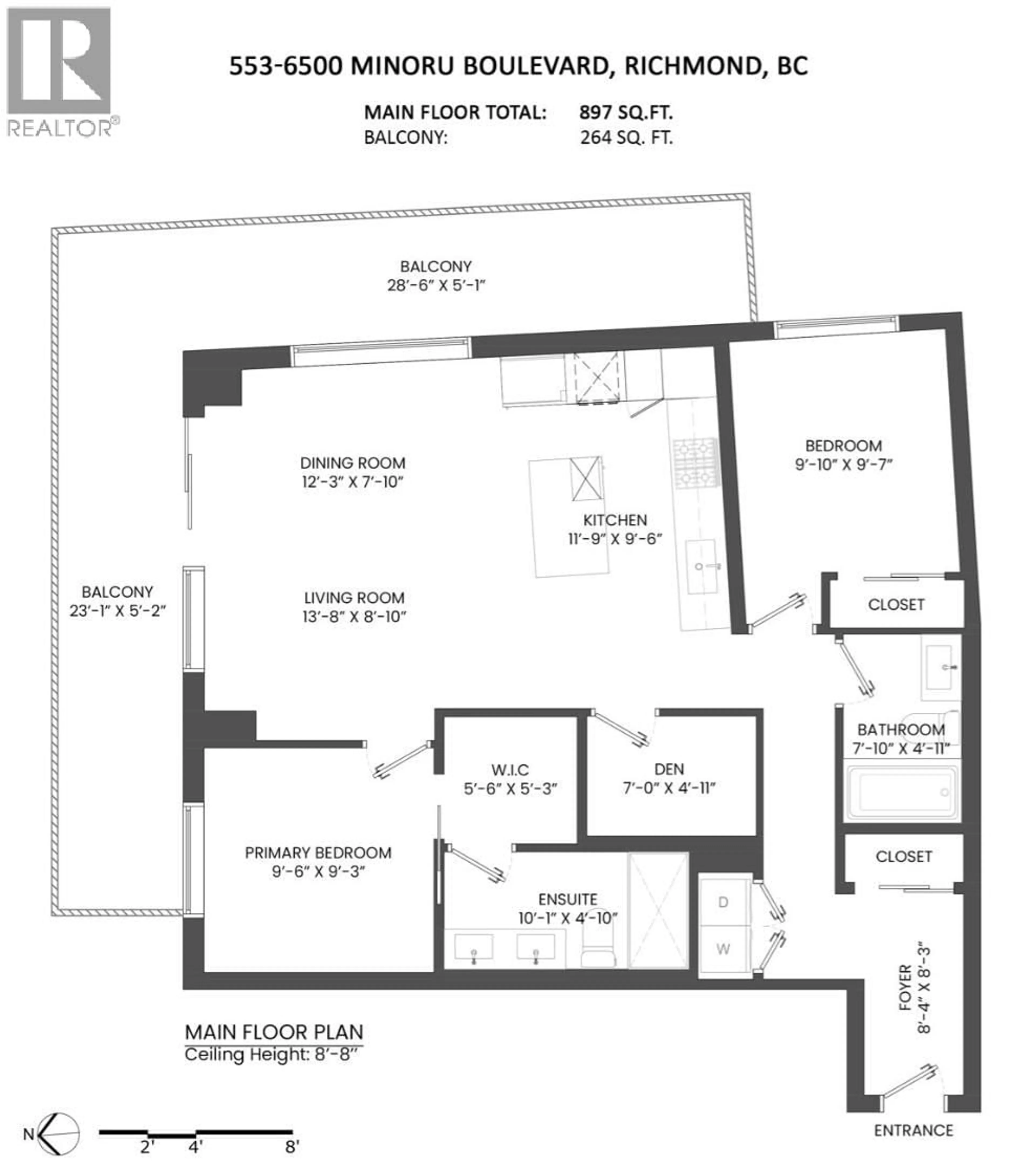 Floor plan for 553 - 6500 MINORU BOULEVARD, Richmond British Columbia V6Y0N2