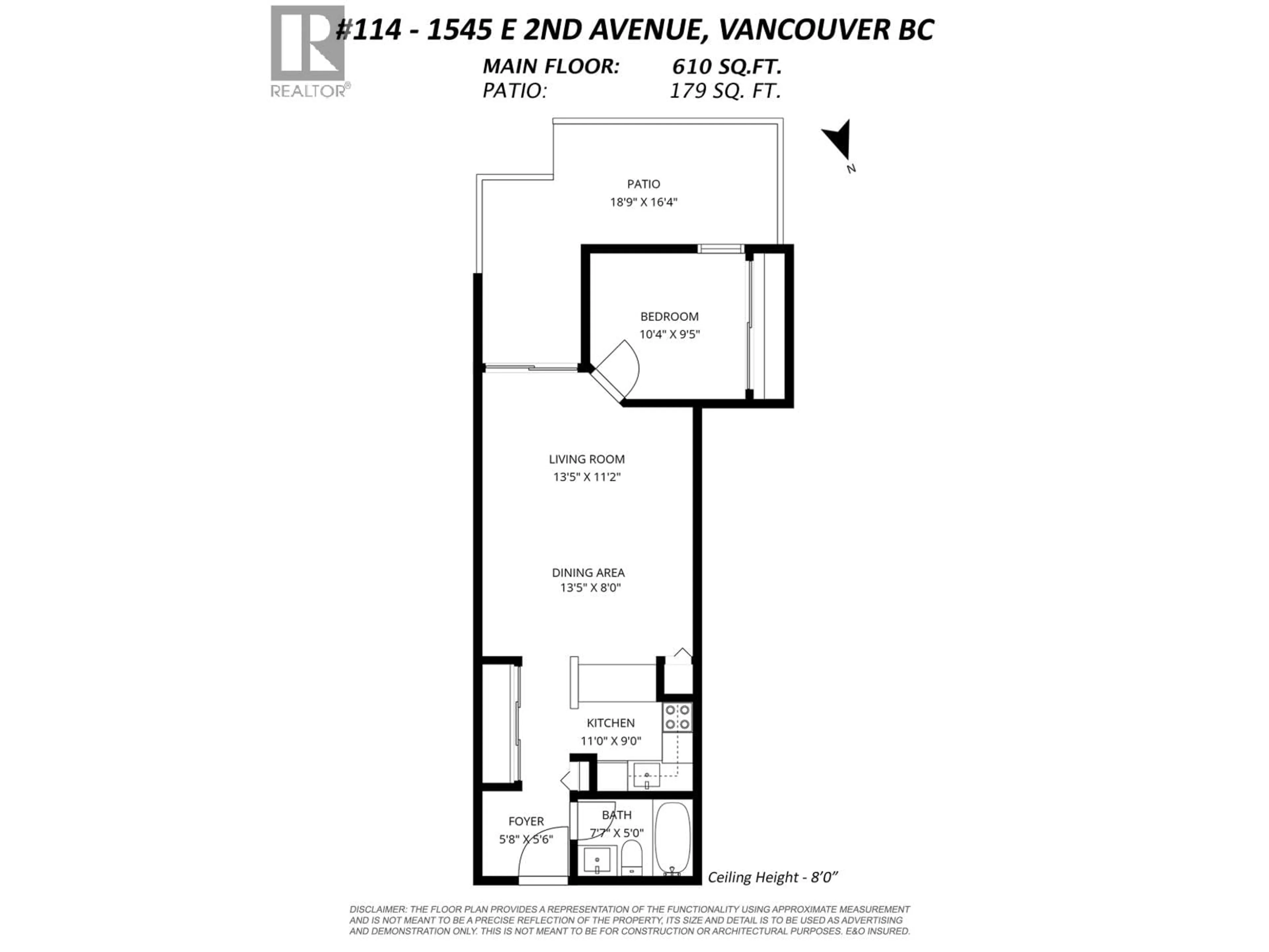 Floor plan for 114 - 1545 2ND AVENUE, Vancouver British Columbia V5N1C8