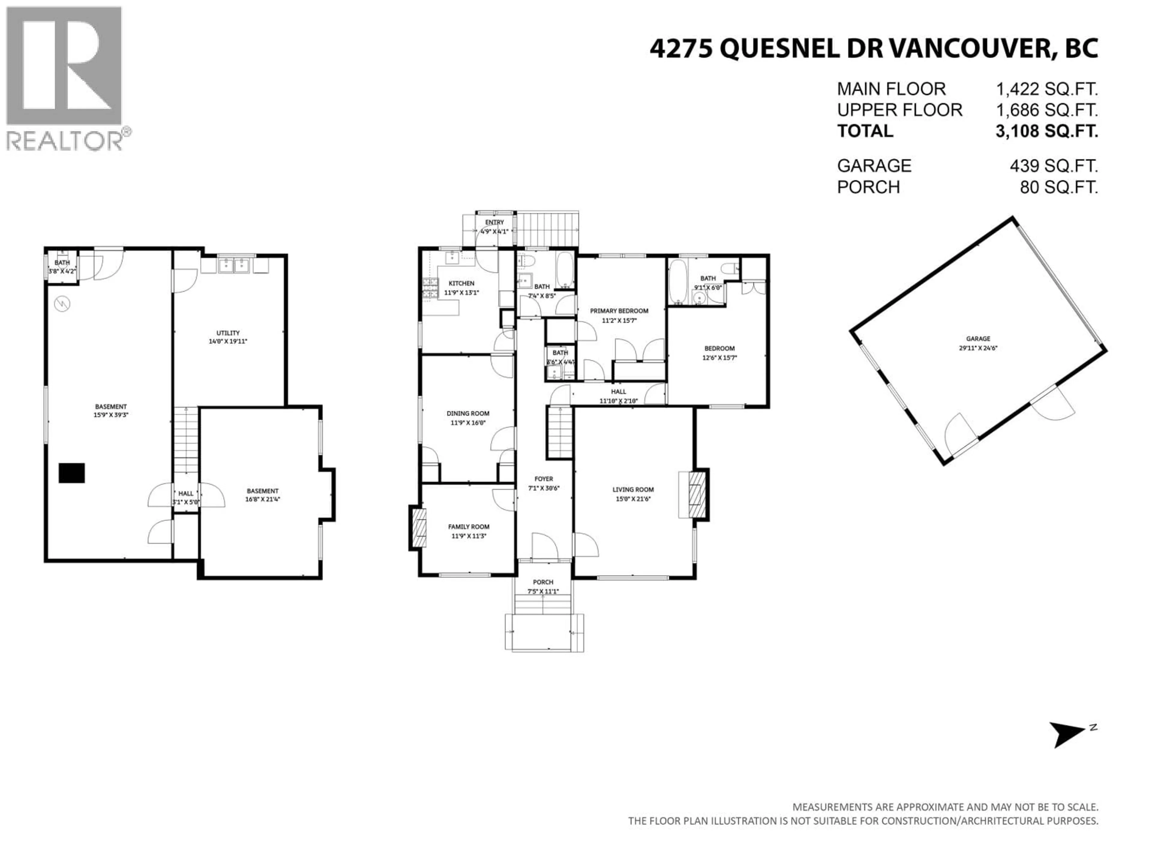 Floor plan for 4275 QUESNEL DRIVE, Vancouver British Columbia V6L2X5