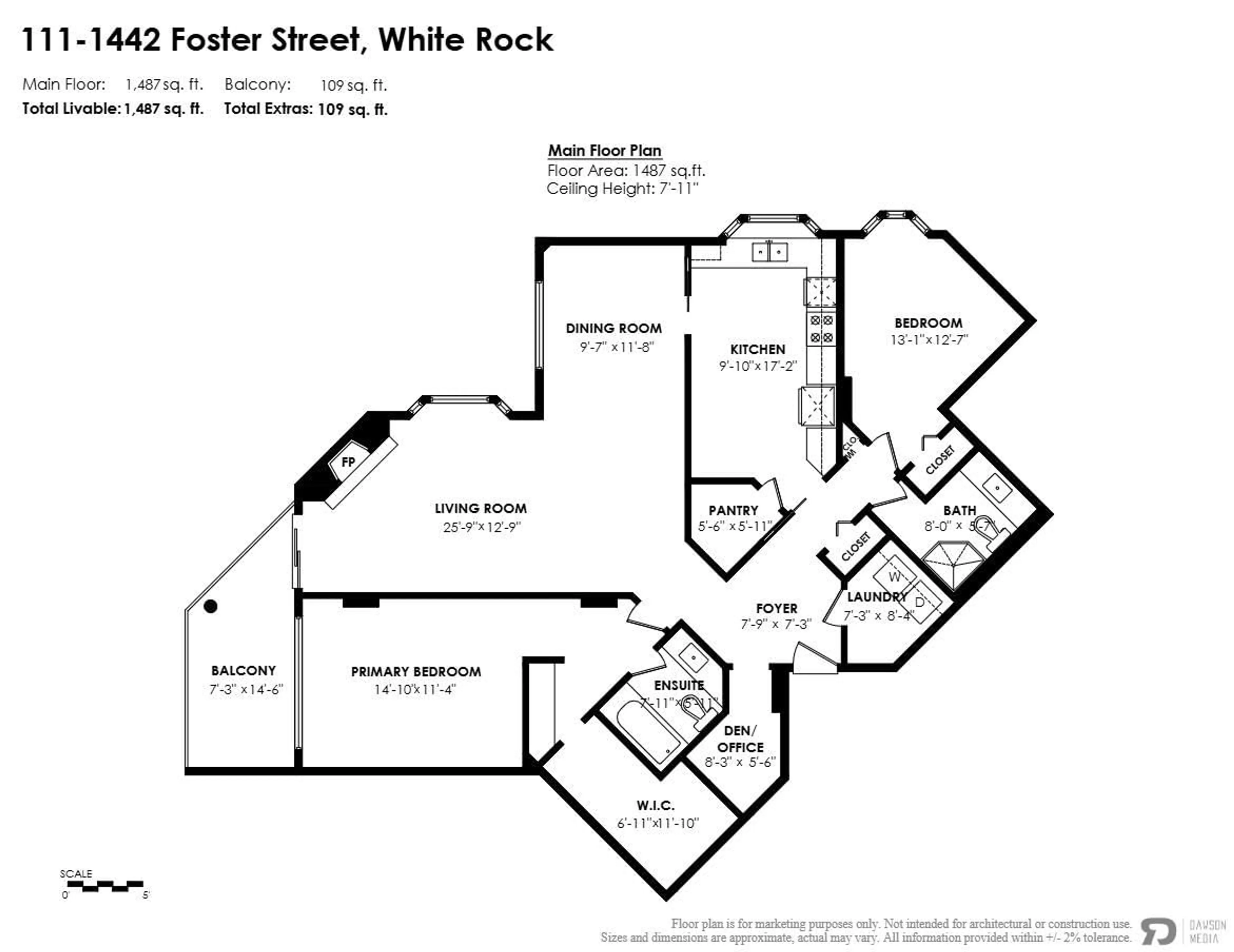 Floor plan for 111 - 1442 FOSTER STREET, White Rock British Columbia V4B3X7