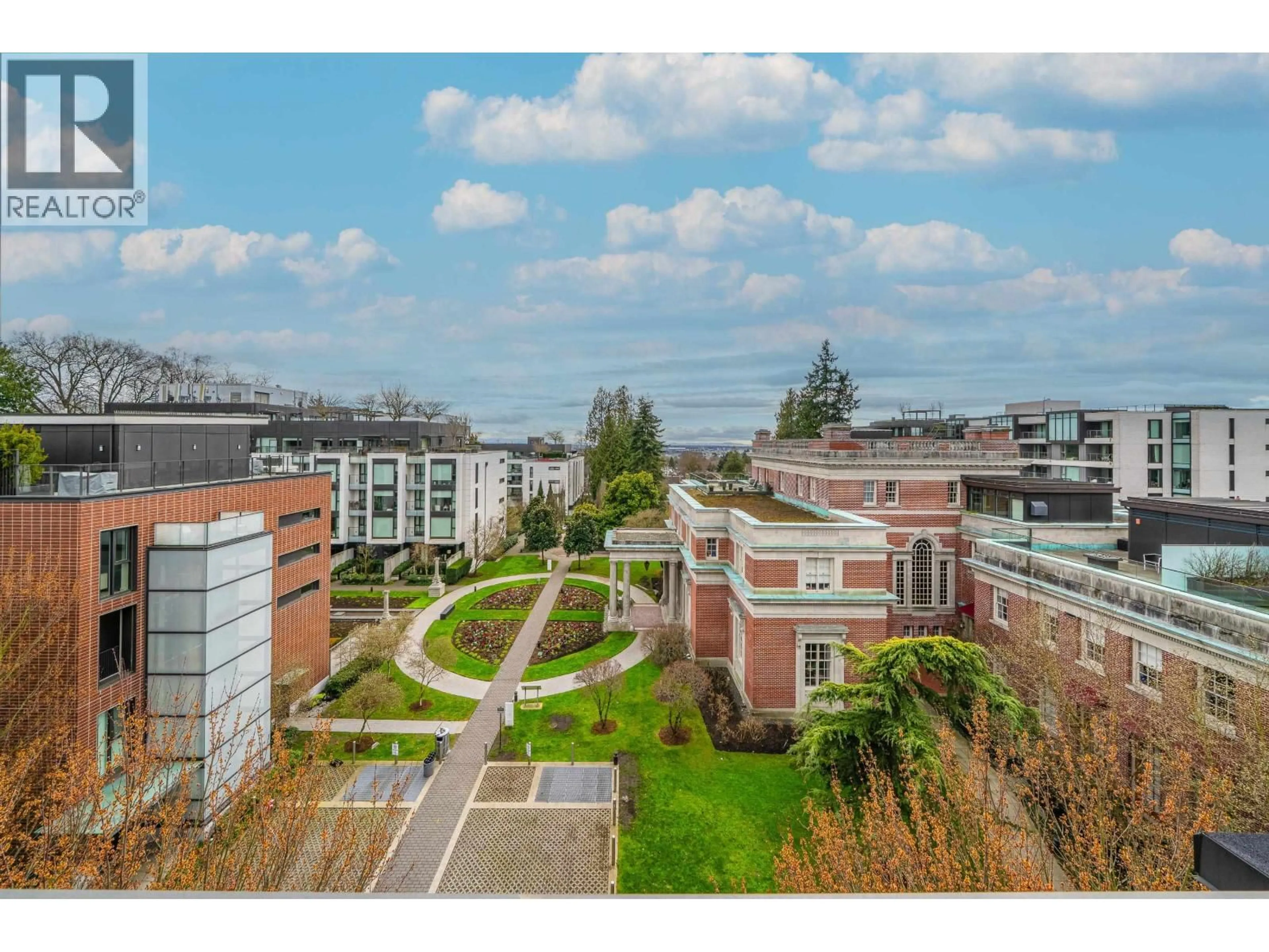 A pic from outside/outdoor area/front of a property/back of a property/a pic from drone, city buildings view from balcony for 603 - 1515 ATLAS LANE, Vancouver British Columbia V6P0C9