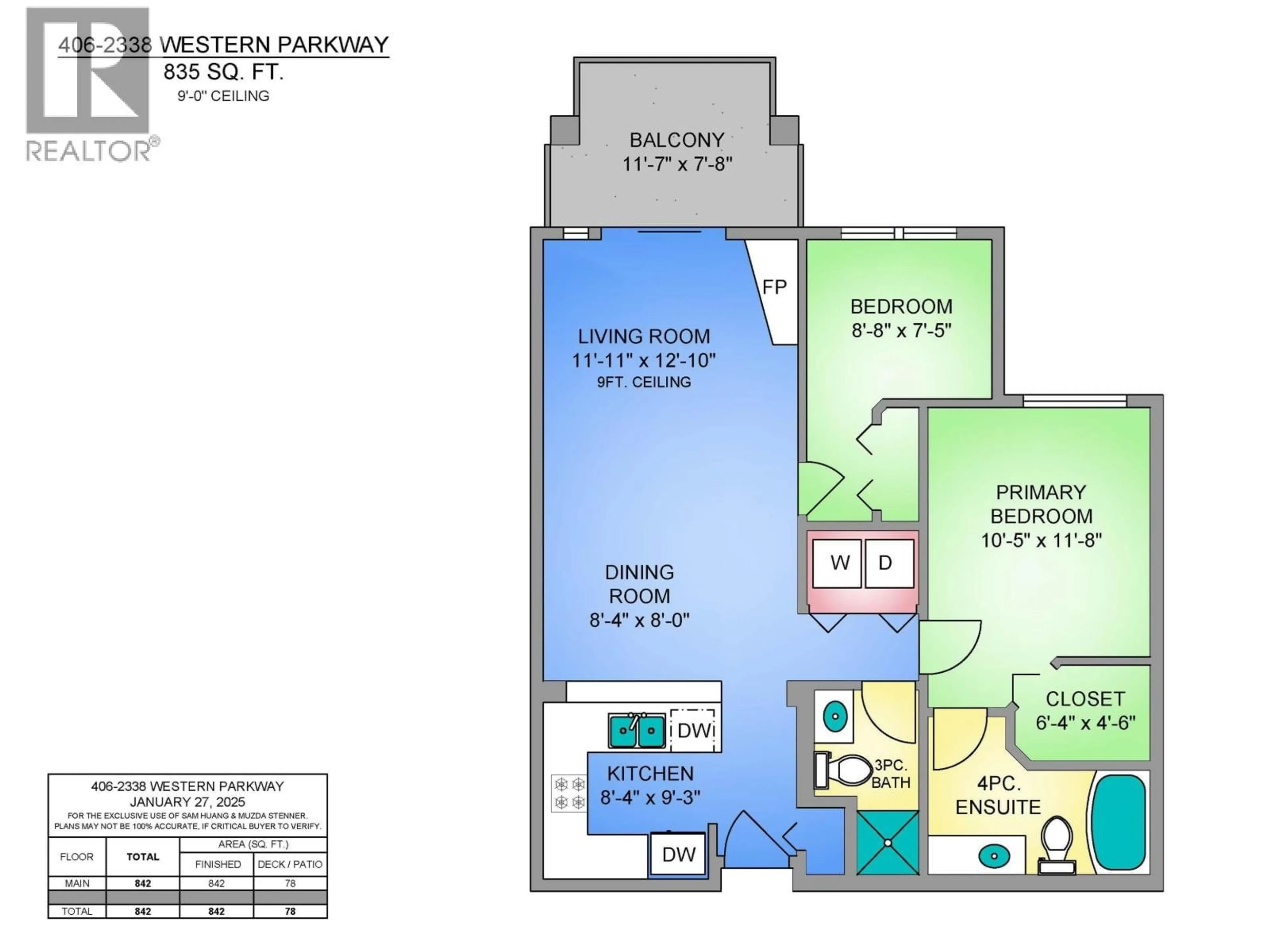 Floor plan for 406 - 2388 WESTERN PARKWAY, Vancouver British Columbia V6T2K4
