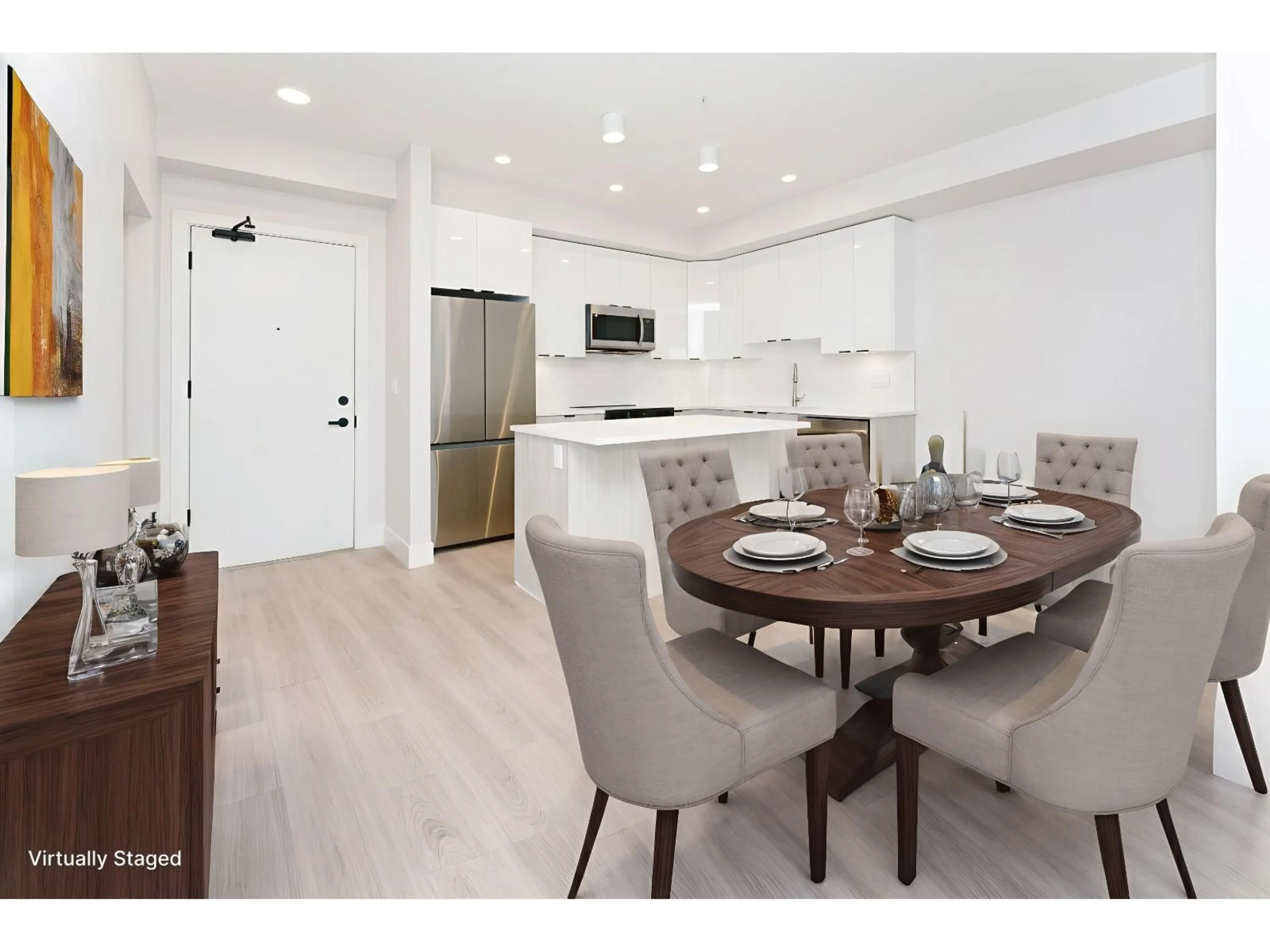 Open concept kitchen, wood/laminate floor for 322 - 13458 95 AVENUE, Surrey British Columbia V3V0H1