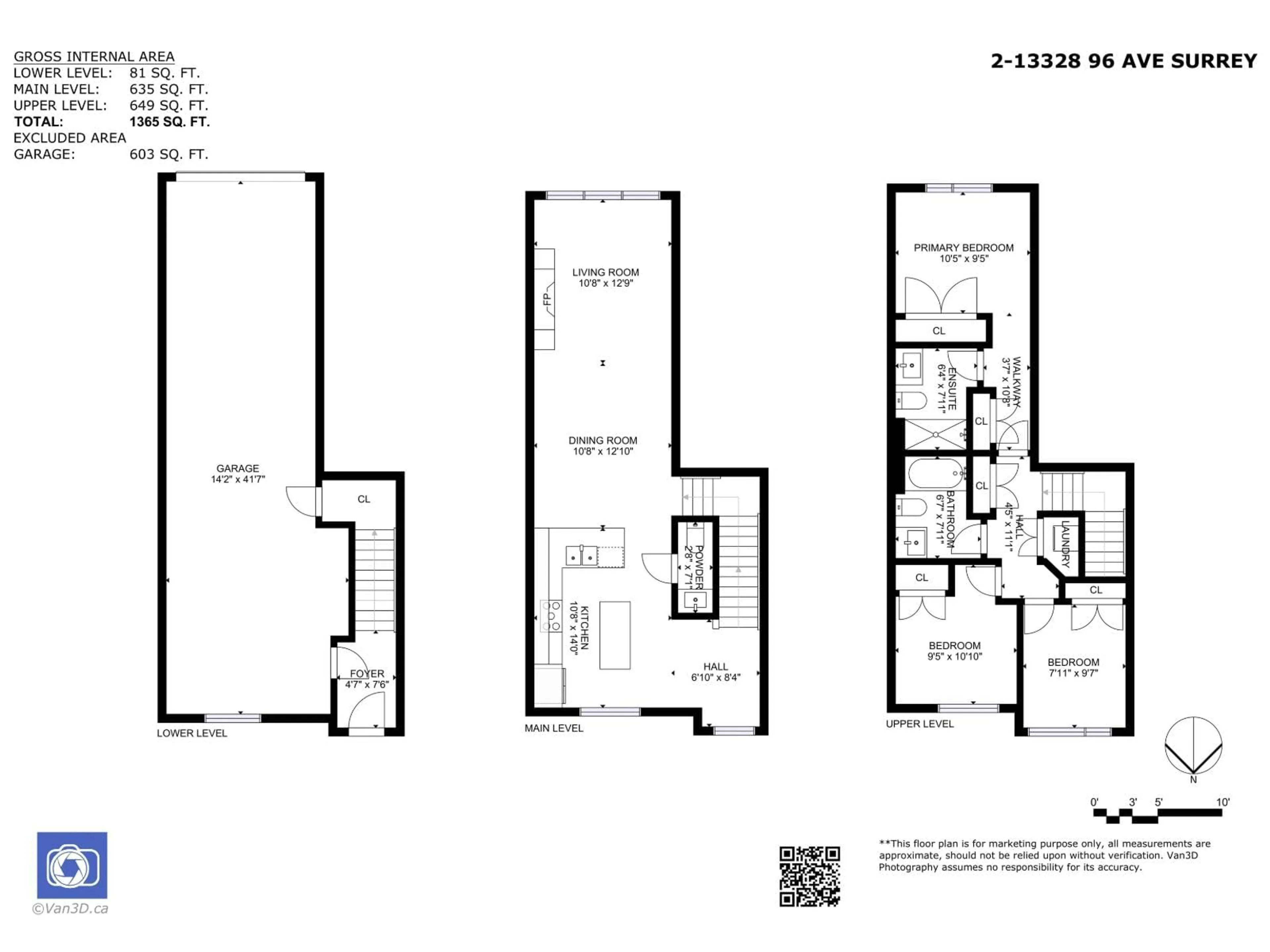 Floor plan for 2 - 13328 96 AVENUE, Surrey British Columbia V3V1Y4