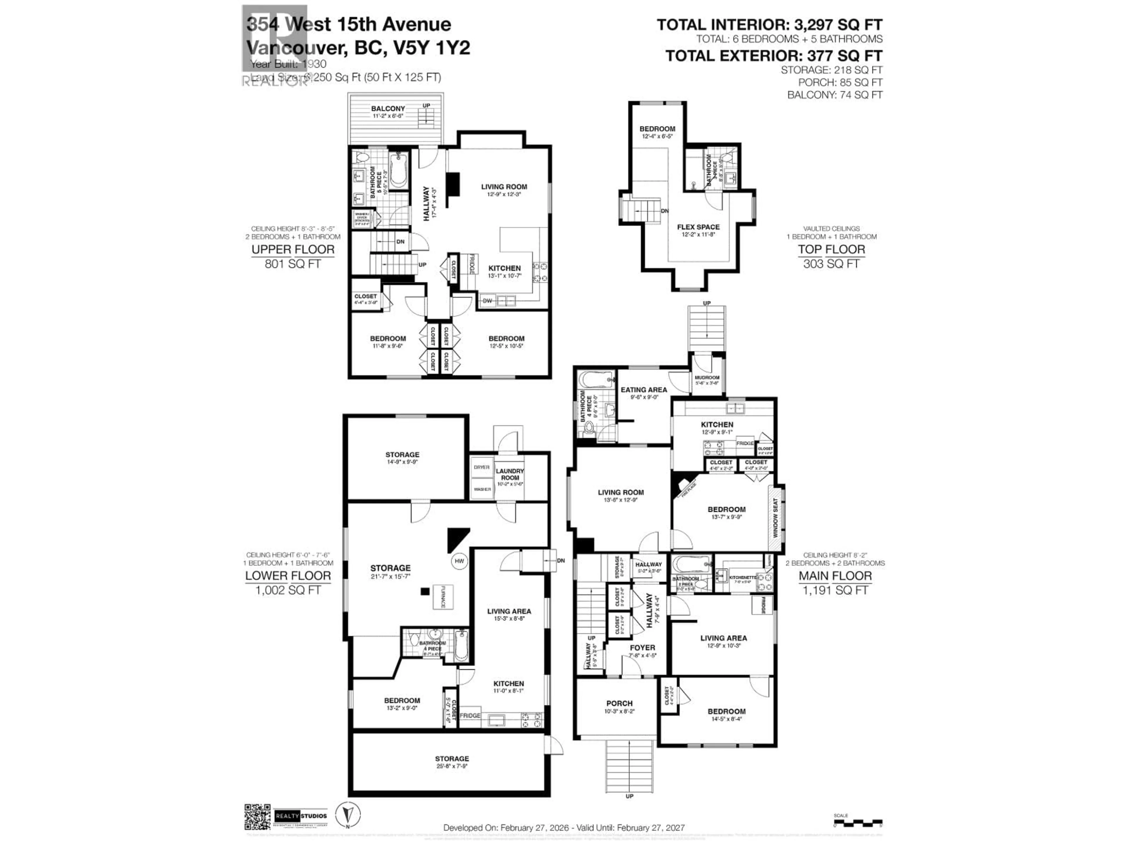 Floor plan for 354 15TH AVENUE, Vancouver British Columbia V5Y1Y2