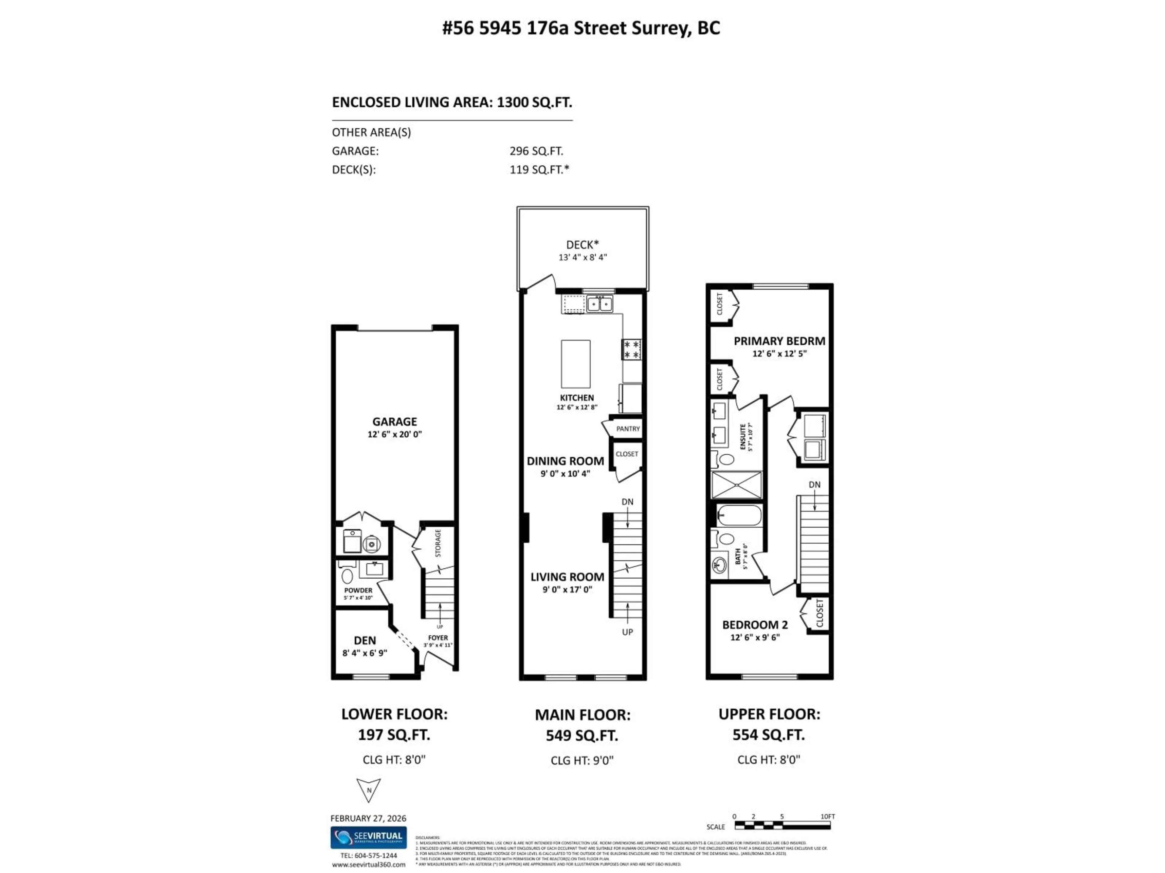 Floor plan for 56 - 5945 176A STREET, Surrey British Columbia V3S0A2