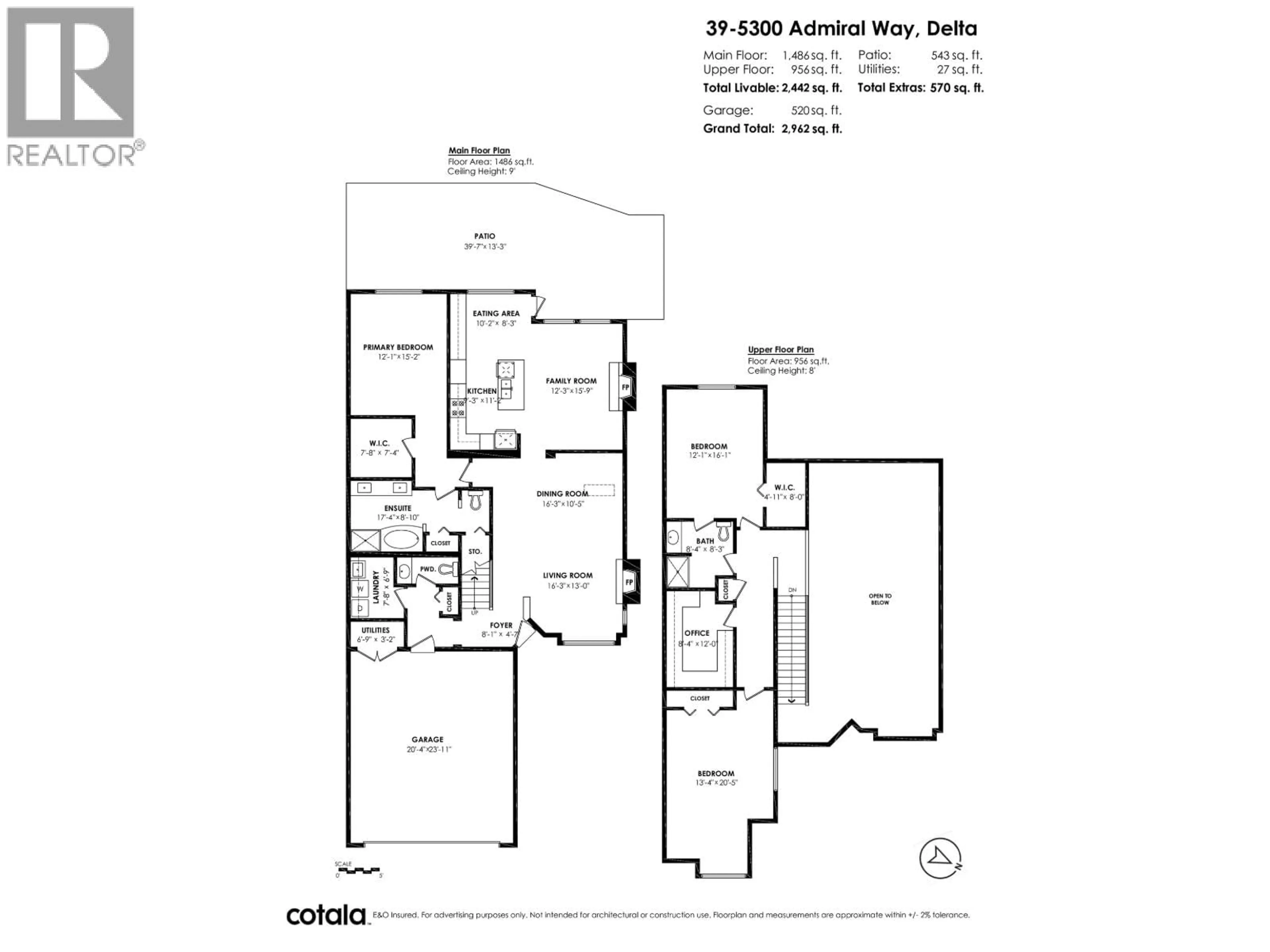 Floor plan for 39 - 5300 ADMIRAL WAY, Delta British Columbia V4K5G6