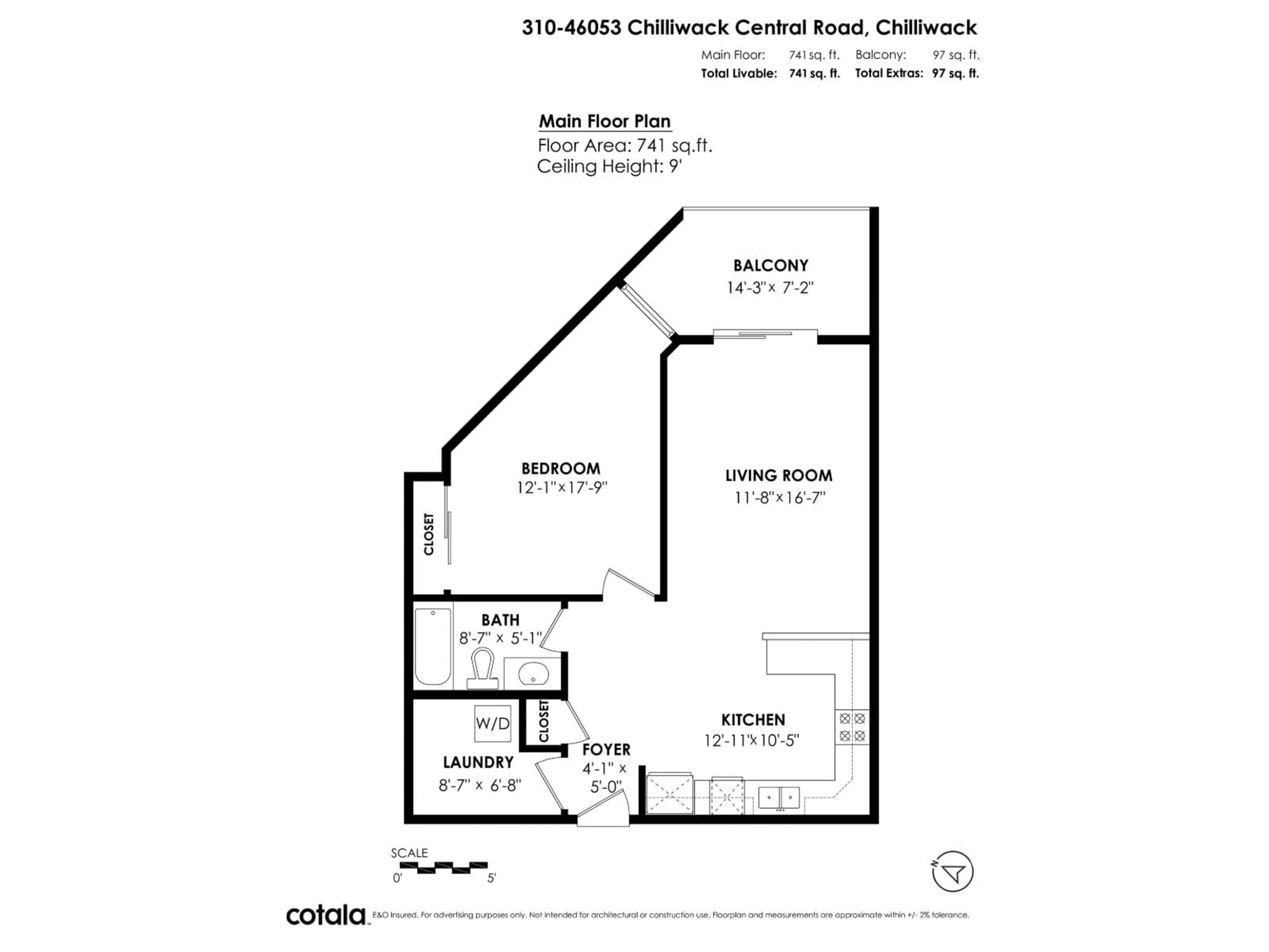 Floor plan for 310 - 46053 CHILLIWACK CENTRAL ROAD, Chilliwack British Columbia V2P1J5