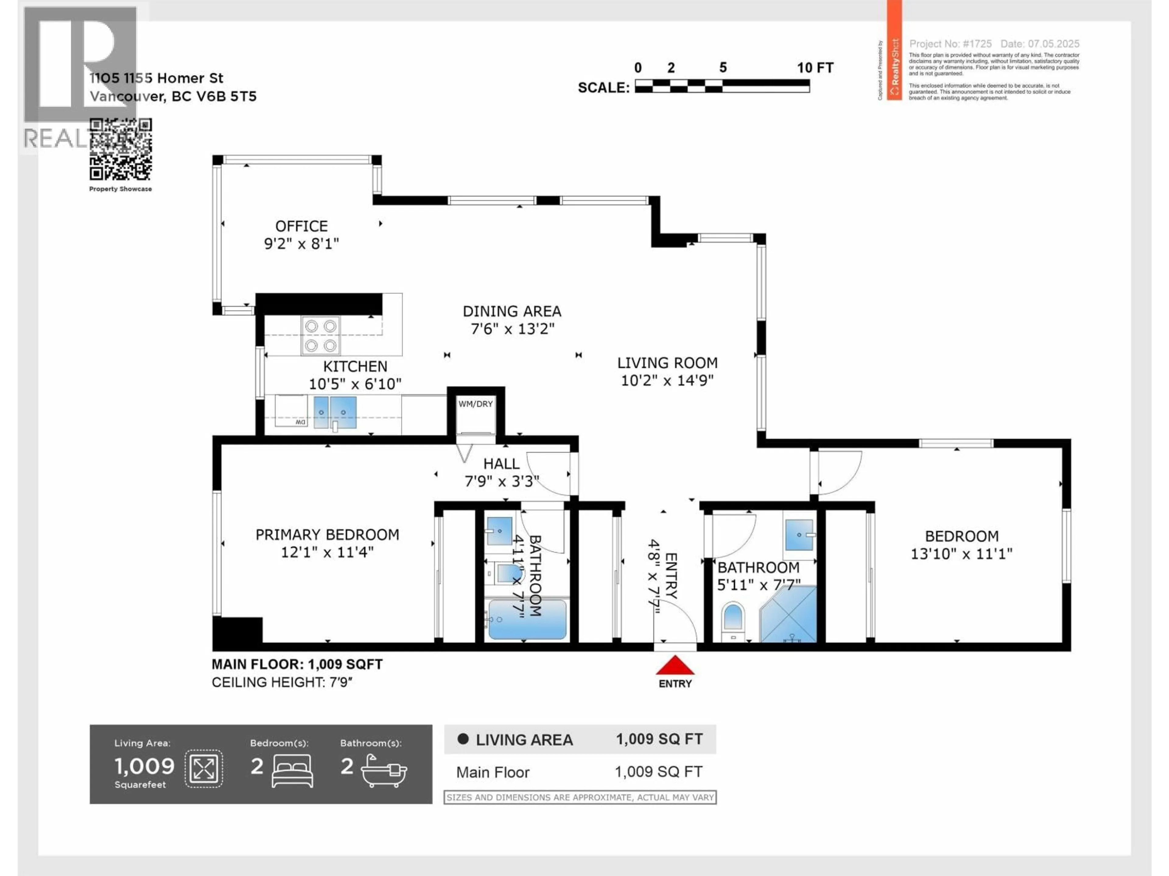 Floor plan for 1105 - 1155 HOMER STREET, Vancouver British Columbia V6B5T5