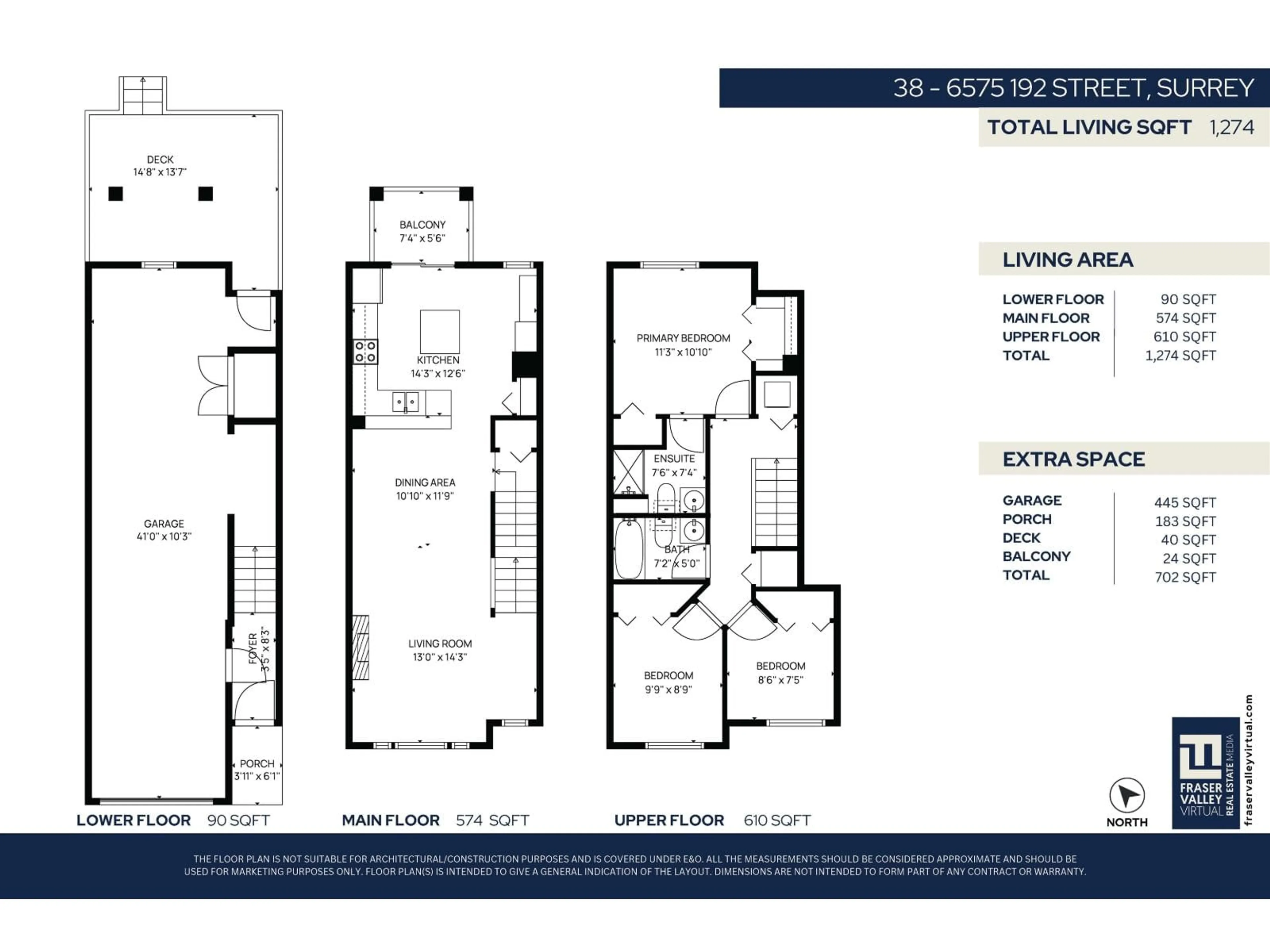 Floor plan for 38 - 6575 192 STREET, Surrey British Columbia V4N5T8