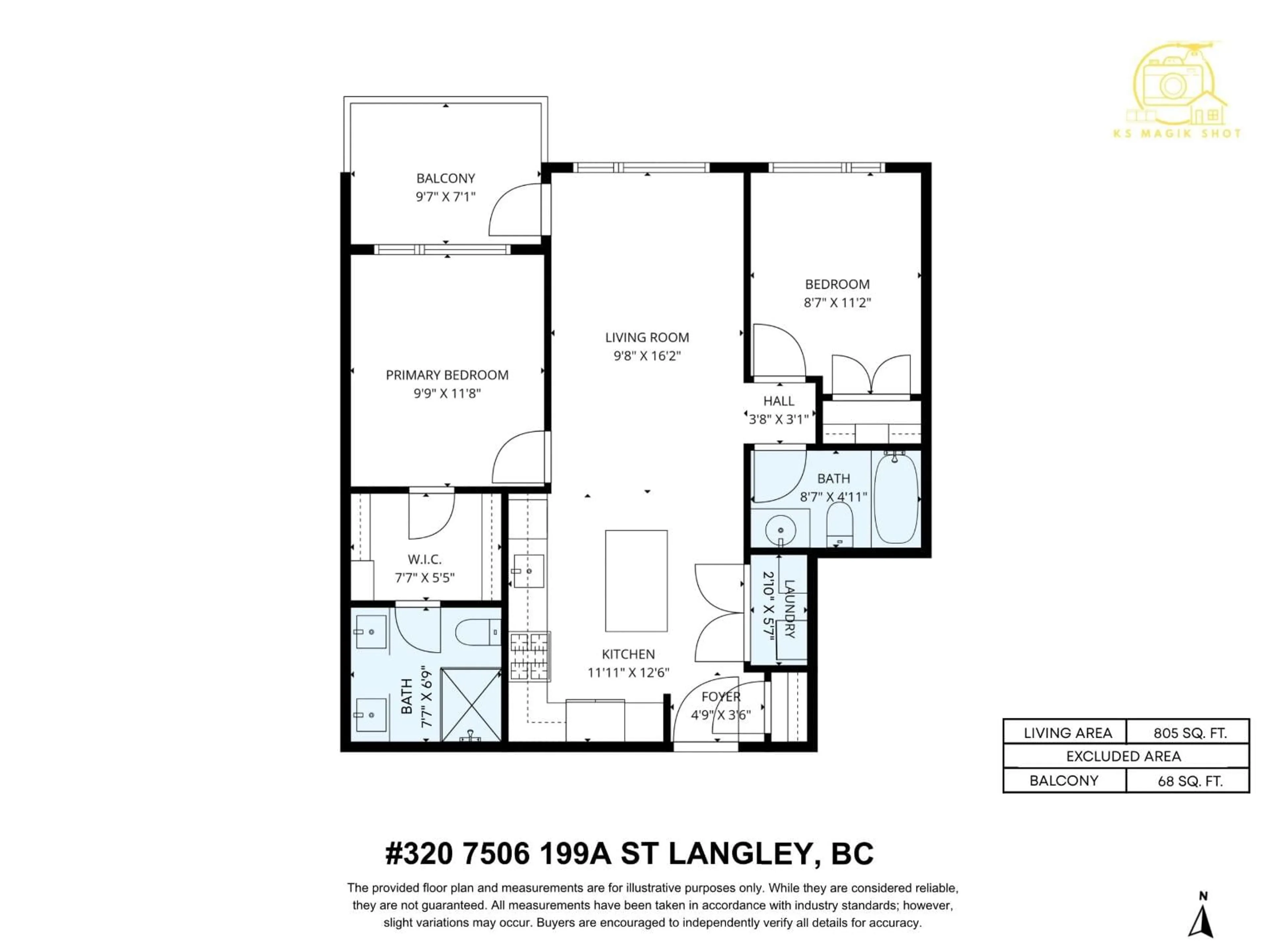Floor plan for 320 - 7506 199A STREET, Langley British Columbia V2Y3K9