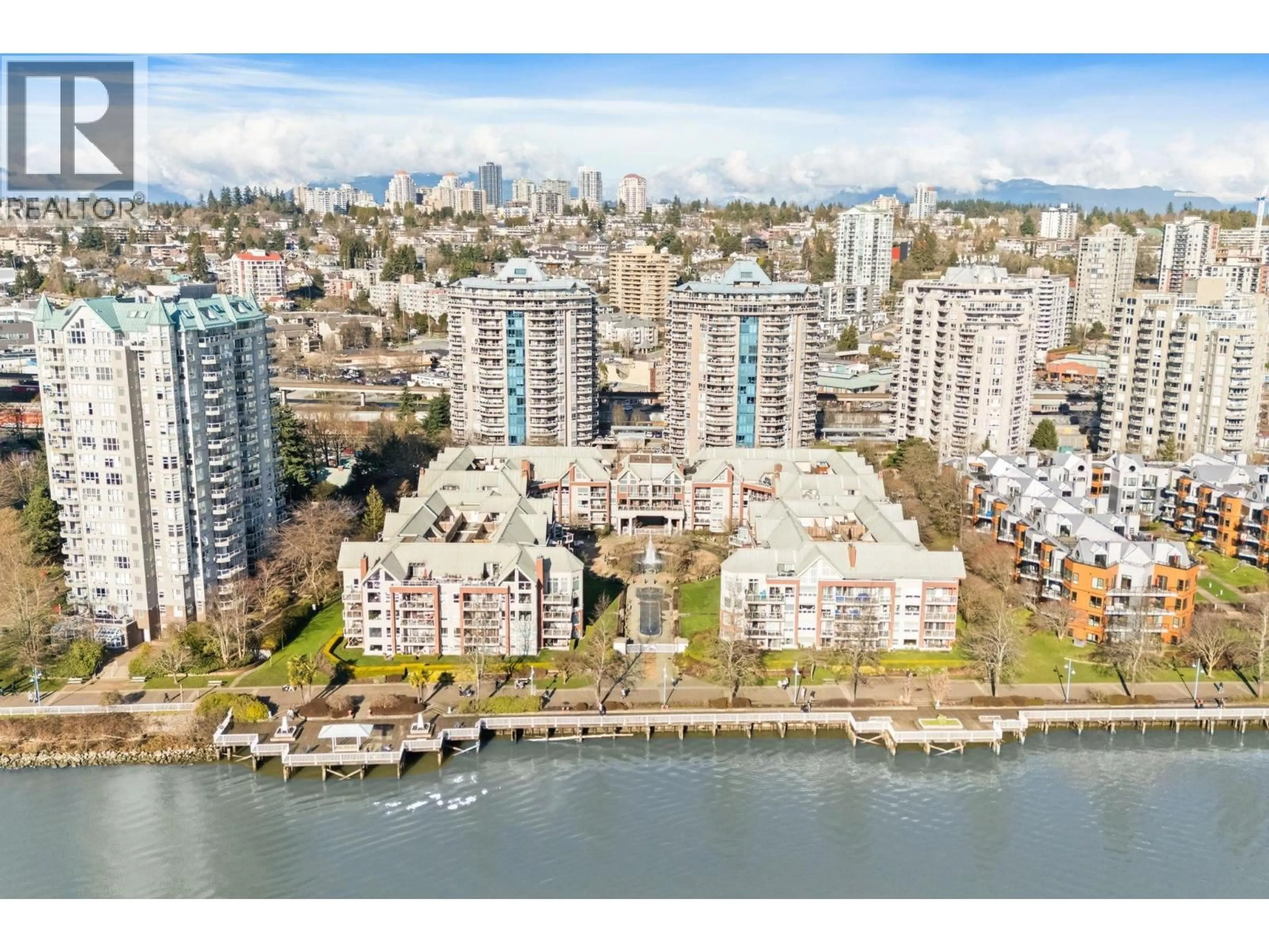 A pic from outside/outdoor area/front of a property/back of a property/a pic from drone, water/lake/river/ocean view for 307 - 1240 QUAYSIDE DRIVE, New Westminster British Columbia V3M6H1