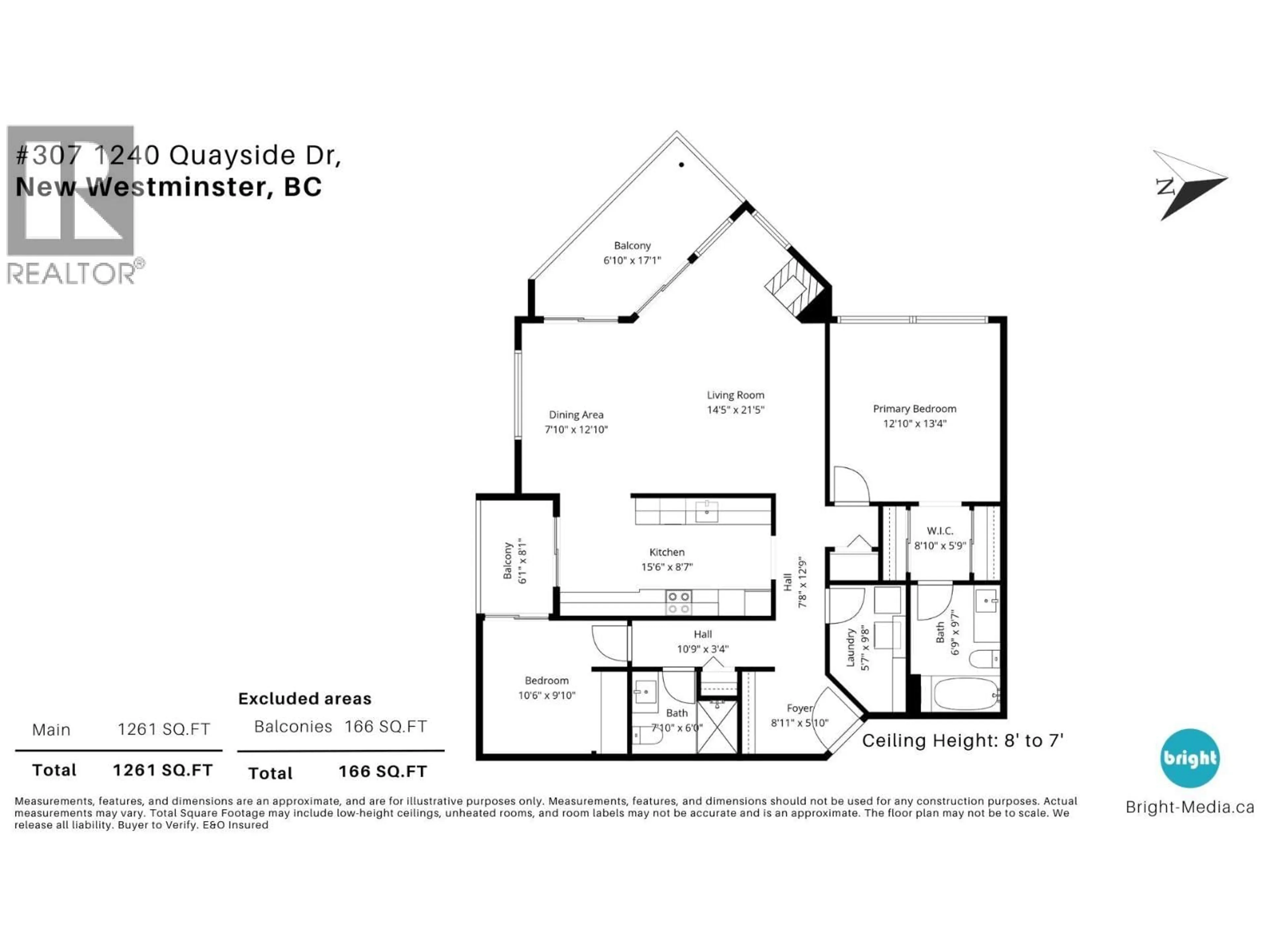 Floor plan for 307 - 1240 QUAYSIDE DRIVE, New Westminster British Columbia V3M6H1