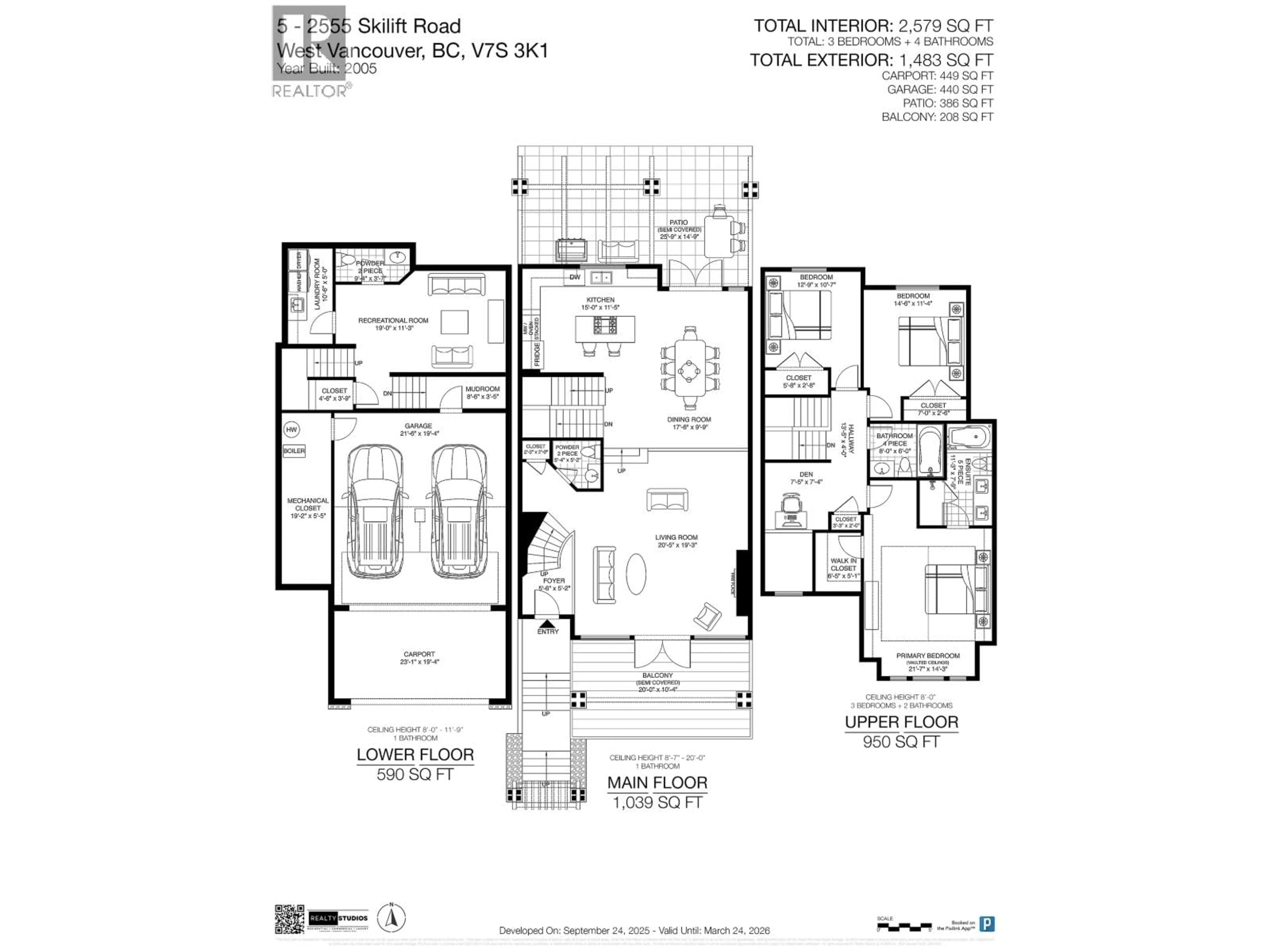 Floor plan for 5 - 2555 SKILIFT ROAD, West Vancouver British Columbia V7S3K1