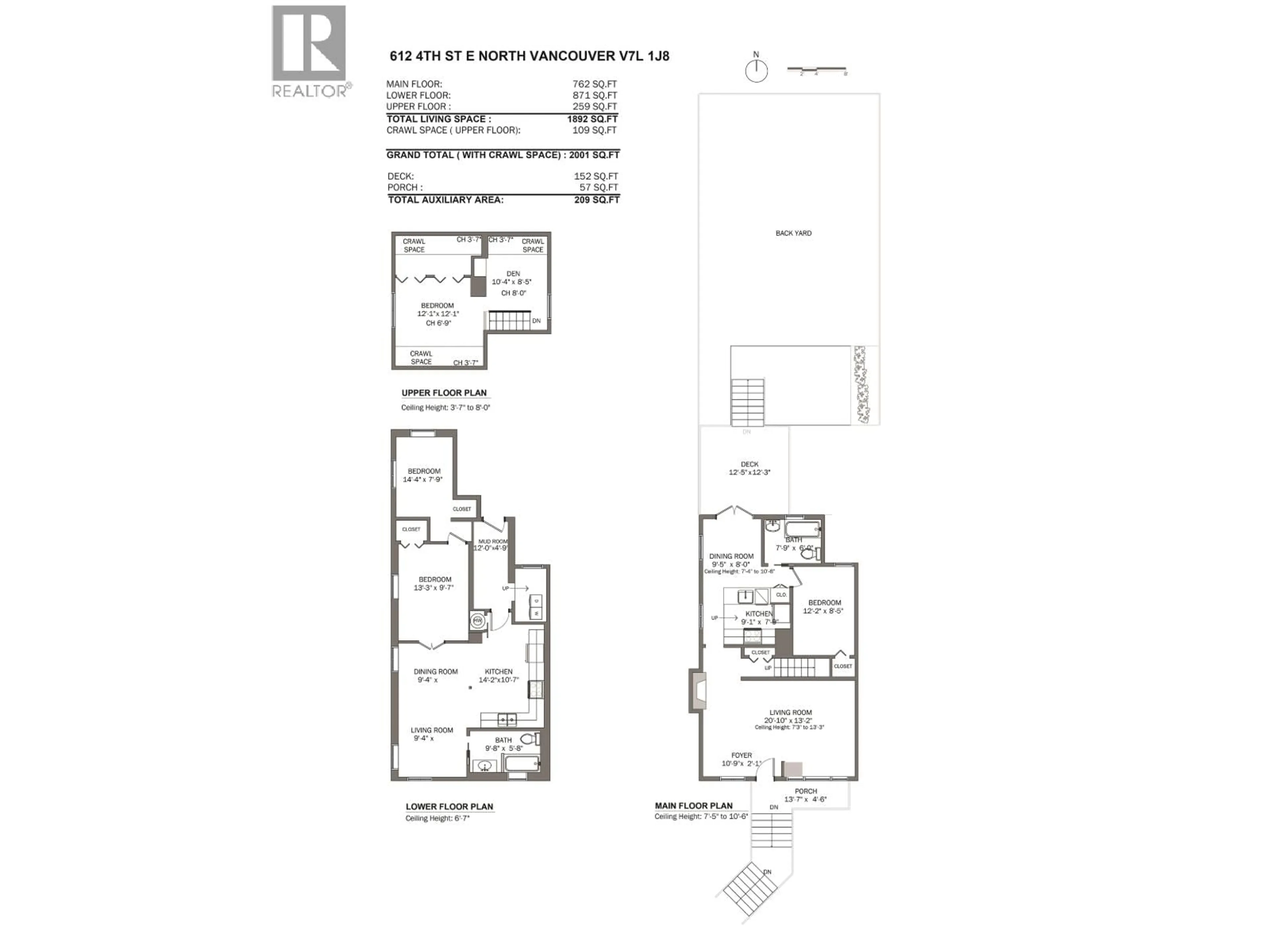 Floor plan for 612 4TH STREET, North Vancouver British Columbia V7L1J8
