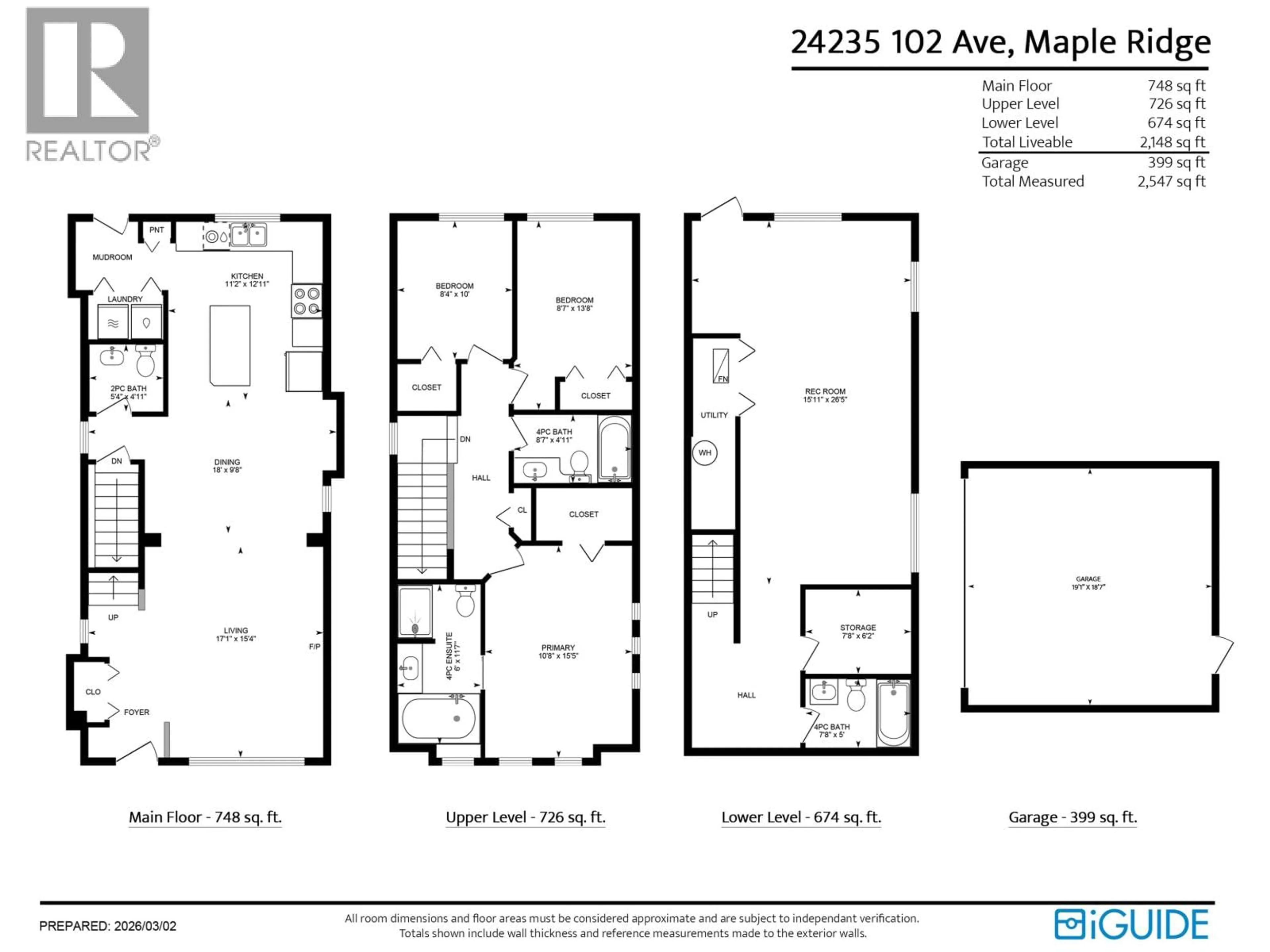 Floor plan for 24235 102 AVENUE, Maple Ridge British Columbia V2W1X8