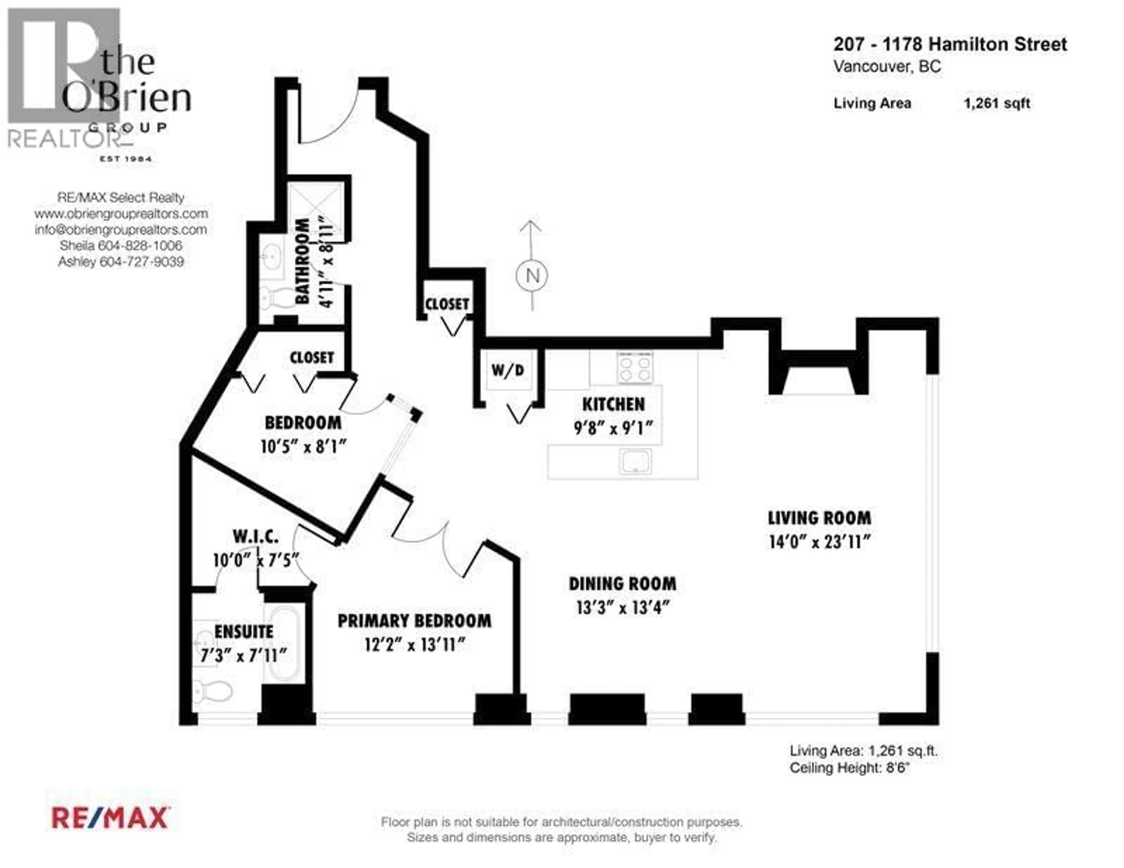 Floor plan for 207 - 1178 HAMILTON STREET, Vancouver British Columbia V6B2S2
