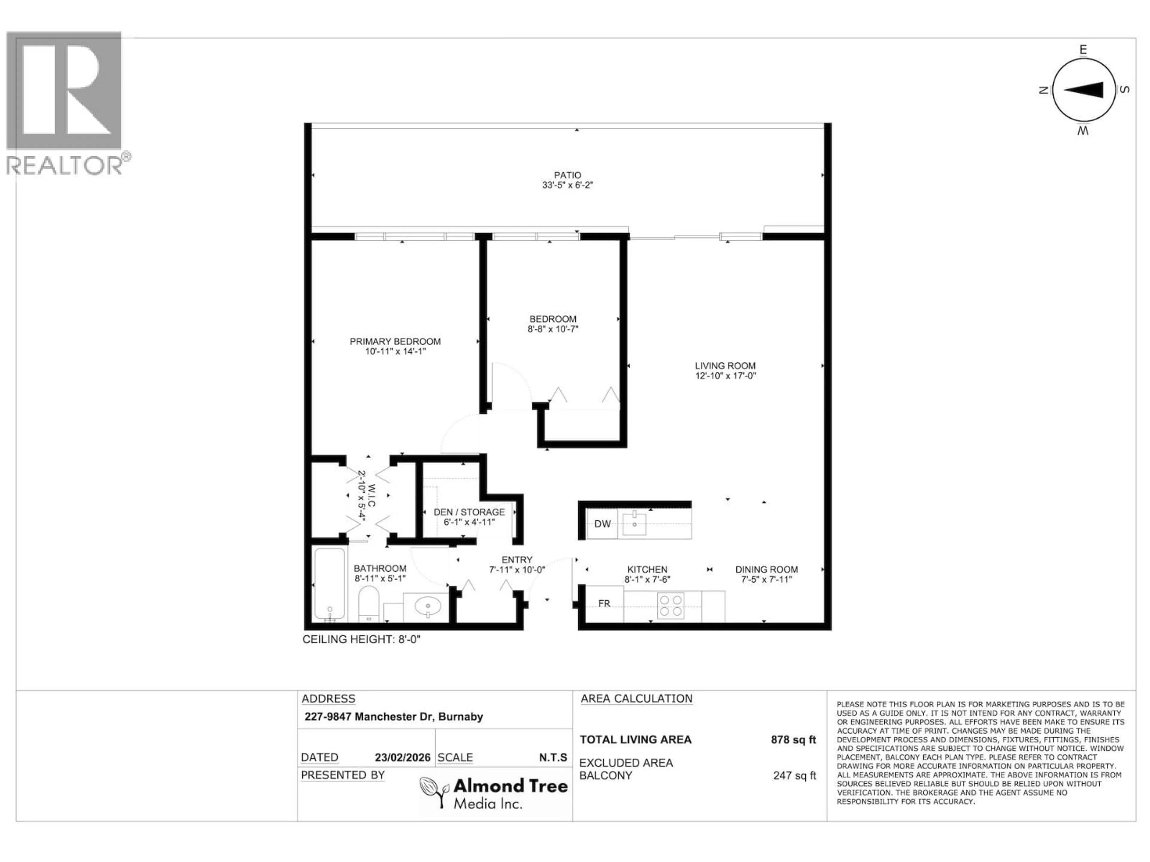 Floor plan for 227 - 9847 MANCHESTER DRIVE, Burnaby British Columbia V3N4P4