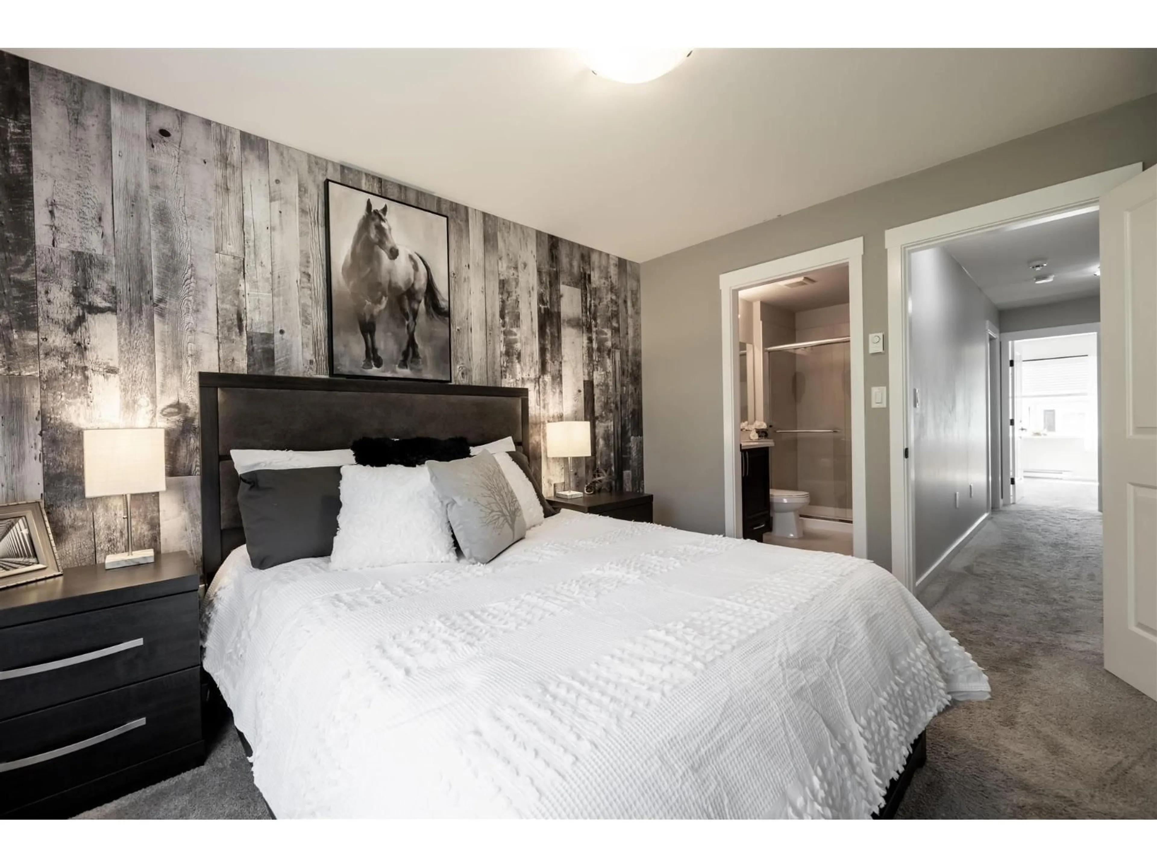 Bedroom with bed, wood/laminate floor for 10 - 19180 65 AVENUE, Surrey British Columbia V4N6M5