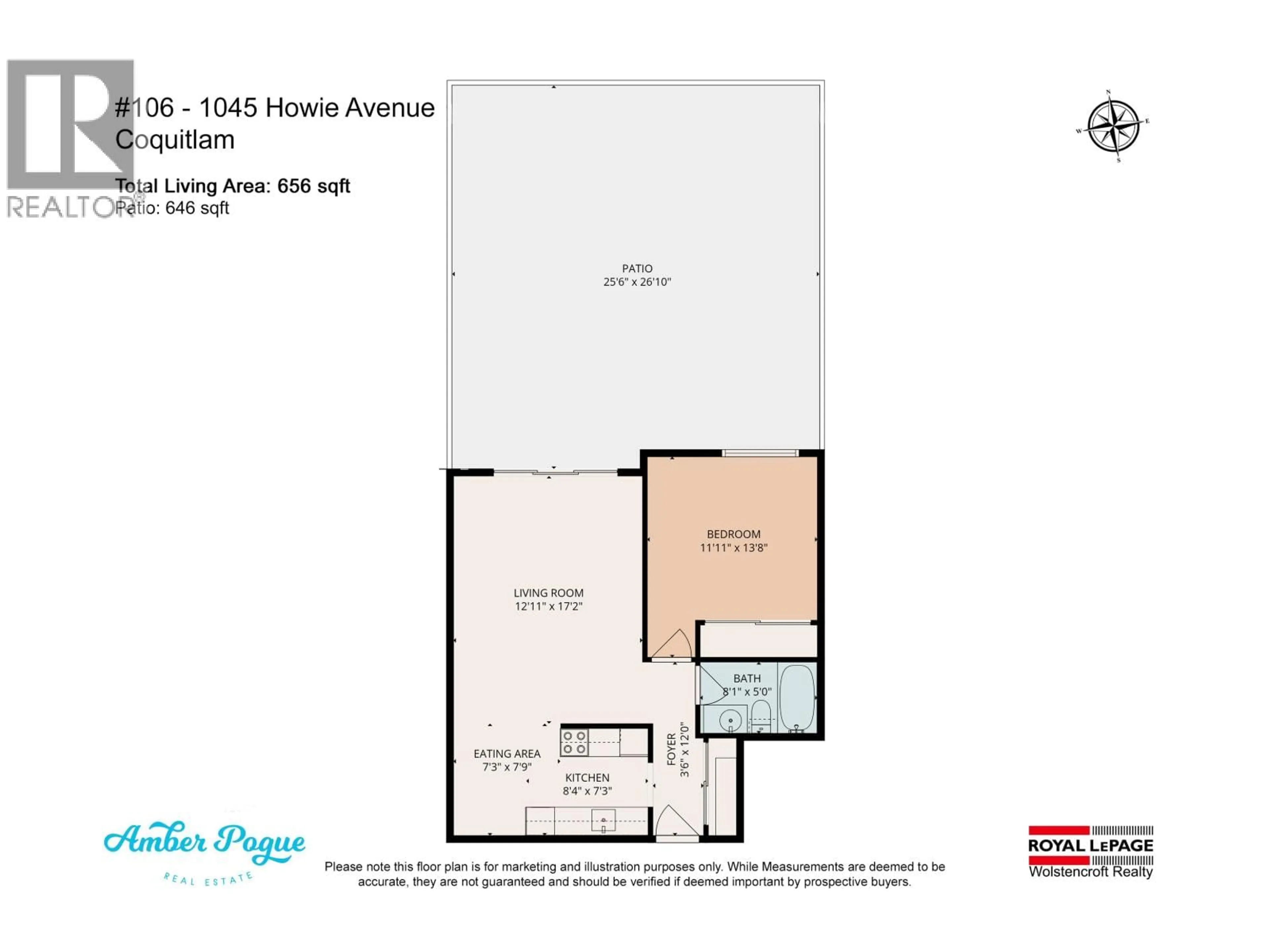 Floor plan for 106 - 1045 HOWIE AVENUE, Coquitlam British Columbia V3J1T5