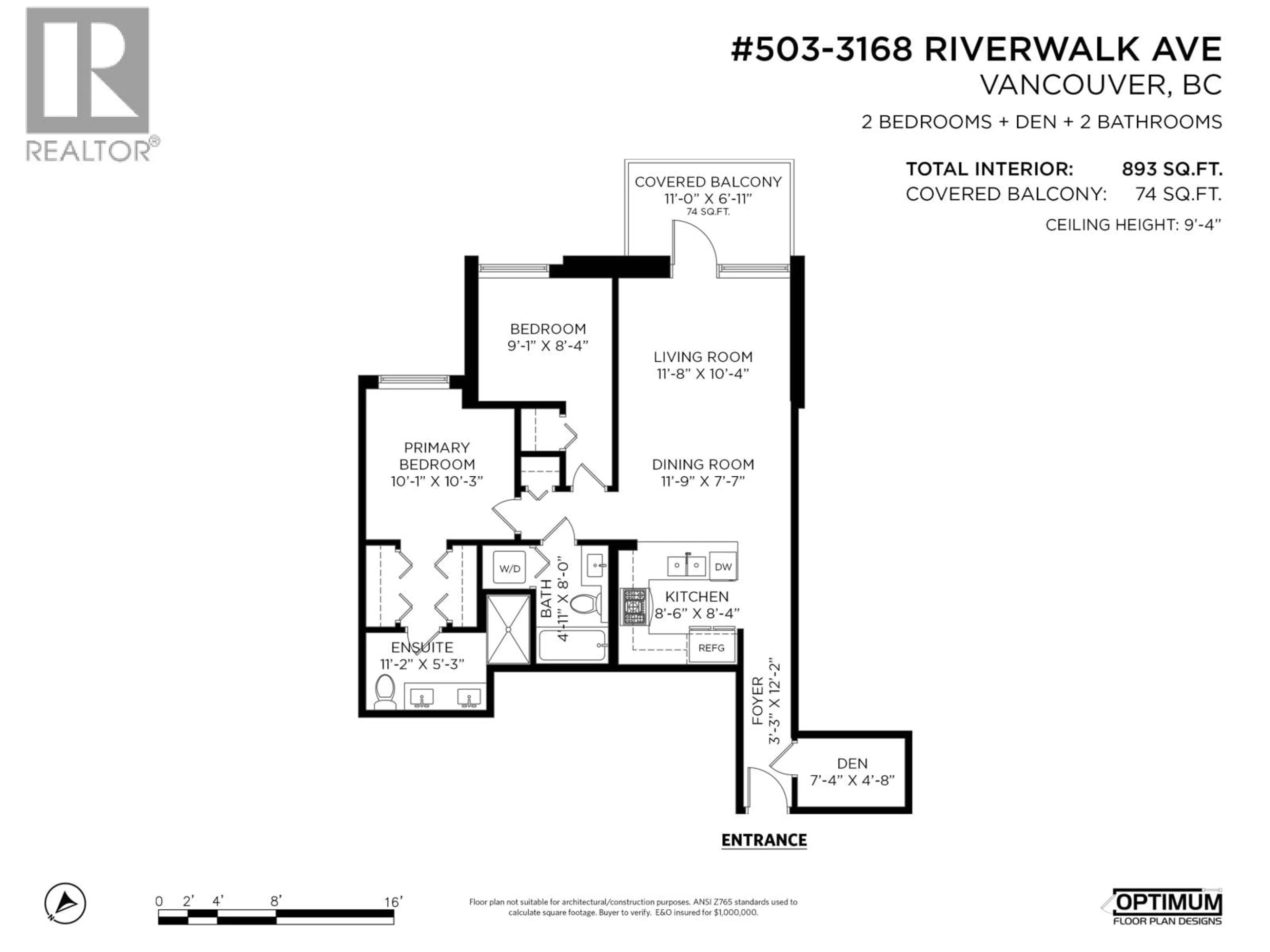 Floor plan for 503 - 3168 RIVERWALK AVENUE, Vancouver British Columbia V5S0B8