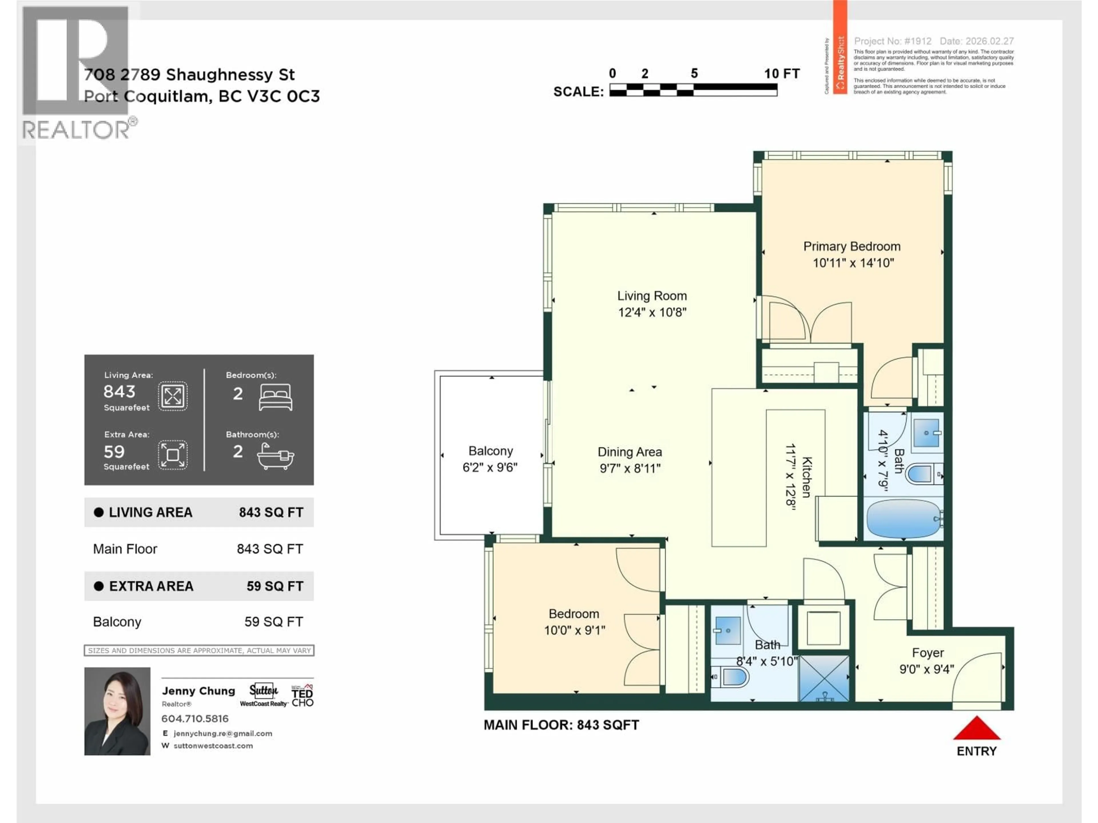 Floor plan for 708 - 2789 SHAUGHNESSY STREET, Port Coquitlam British Columbia V3C0C3