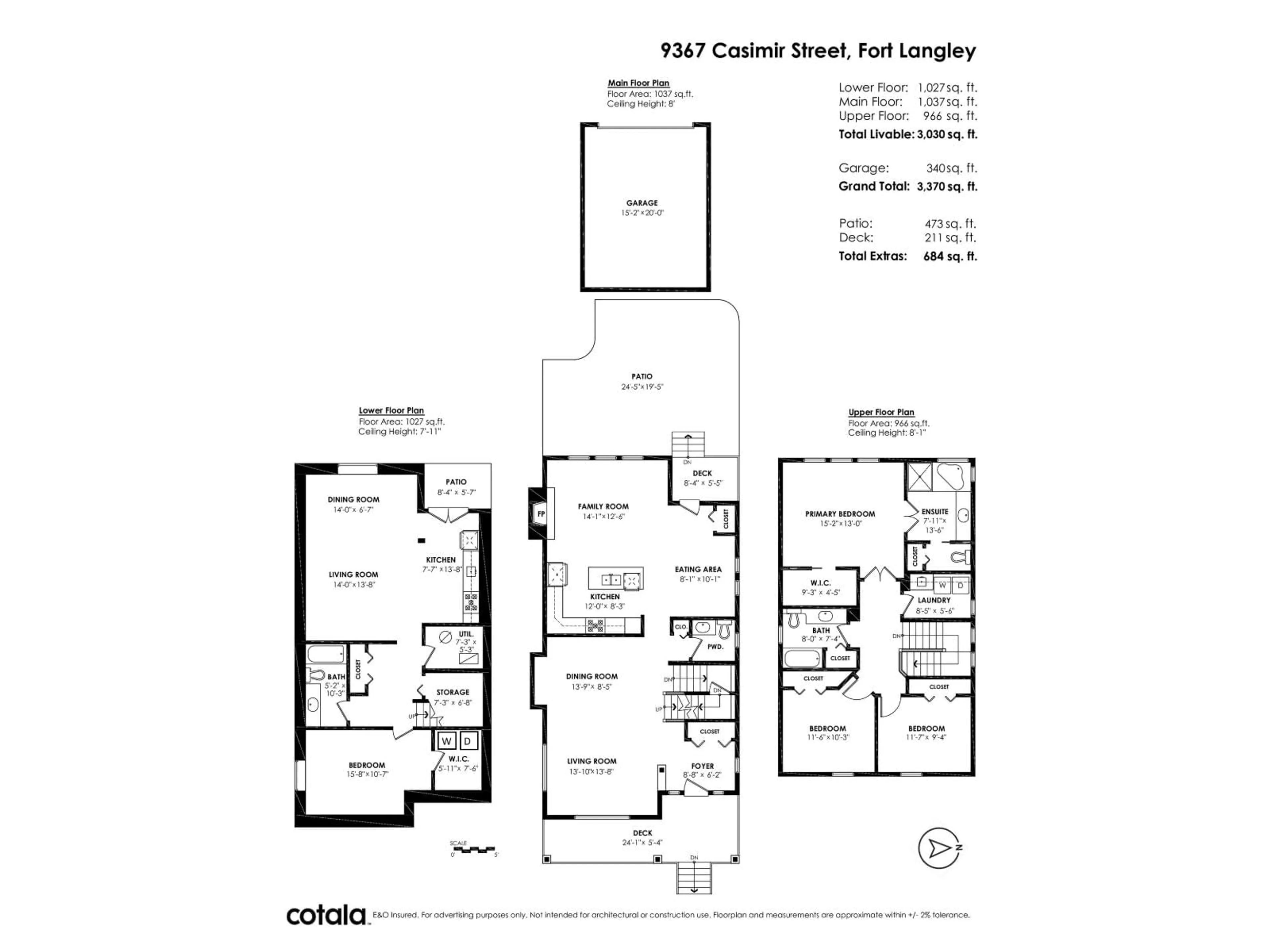 Floor plan for 9367 CASIMIR STREET, Langley British Columbia V1M4G2